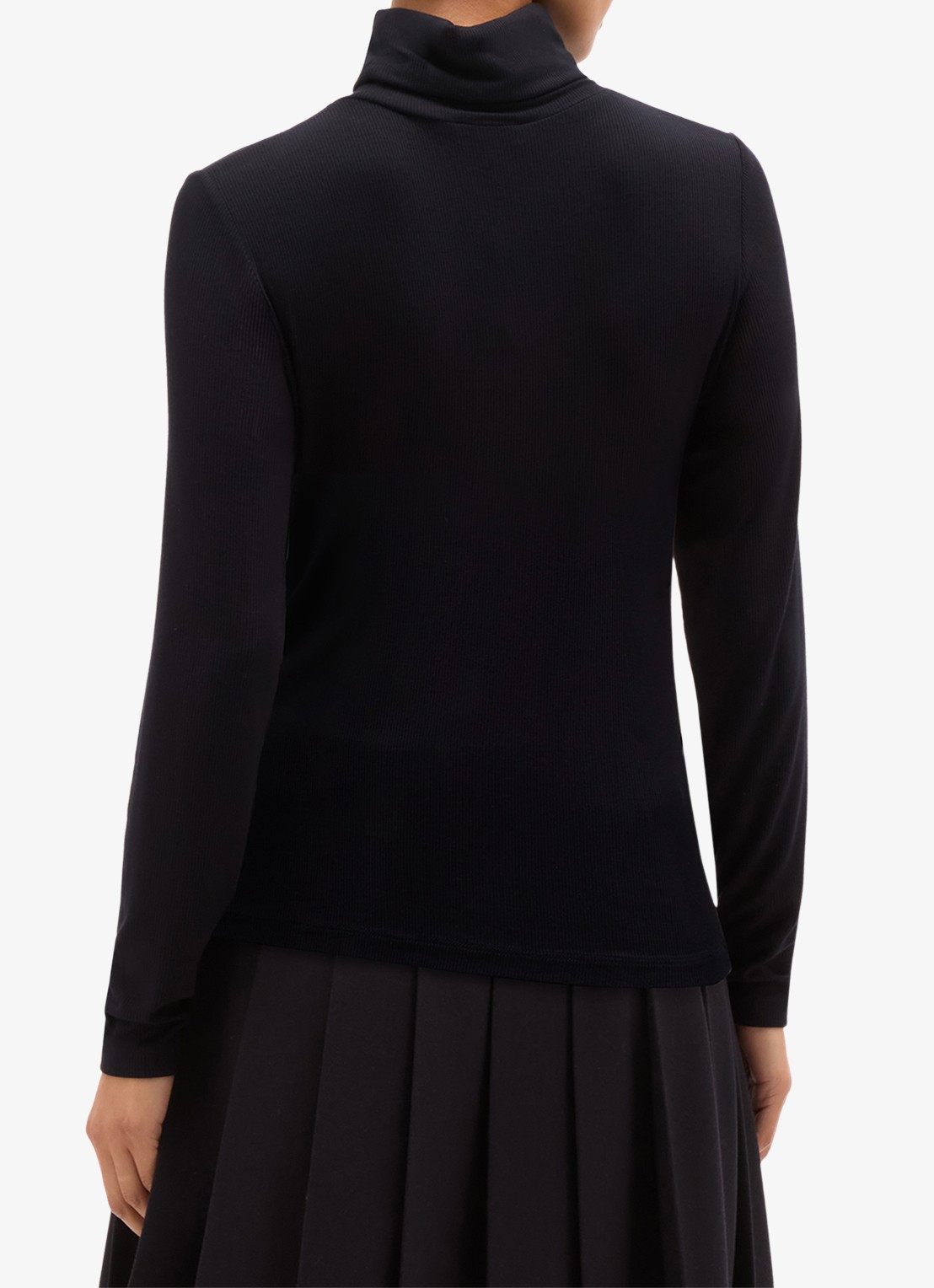 Hobbs Kiera longsleeve met col - achterkant 3 donkerblauw
