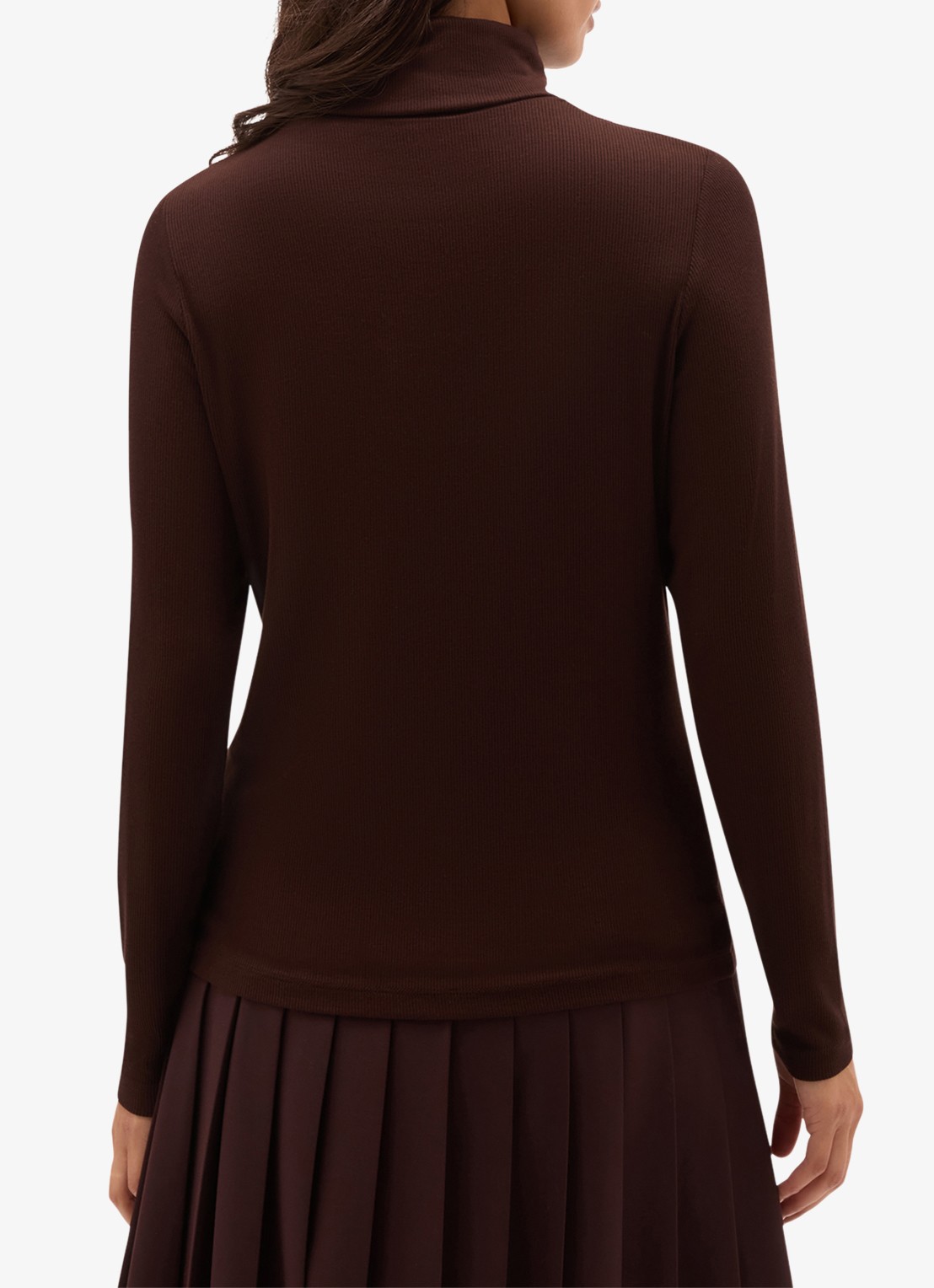 Hobbs Kiera longsleeve met col - achterkant bruin