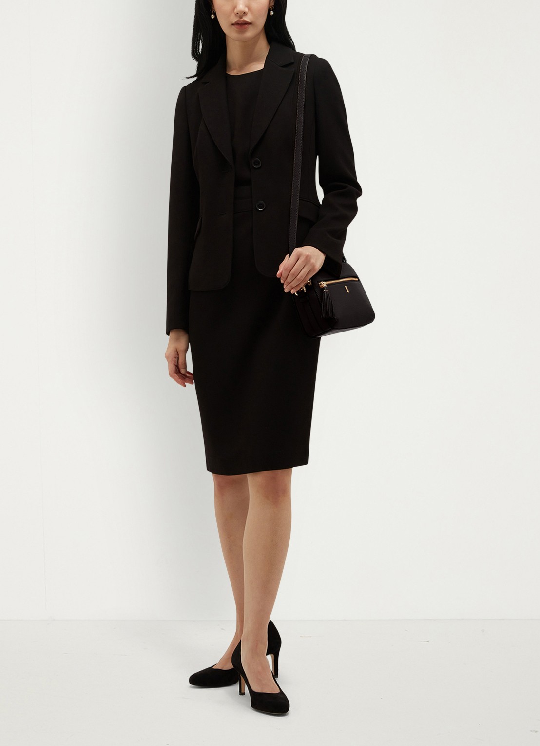 Hobbs Lea blazer met klepzakken - voorkant 2 zwart