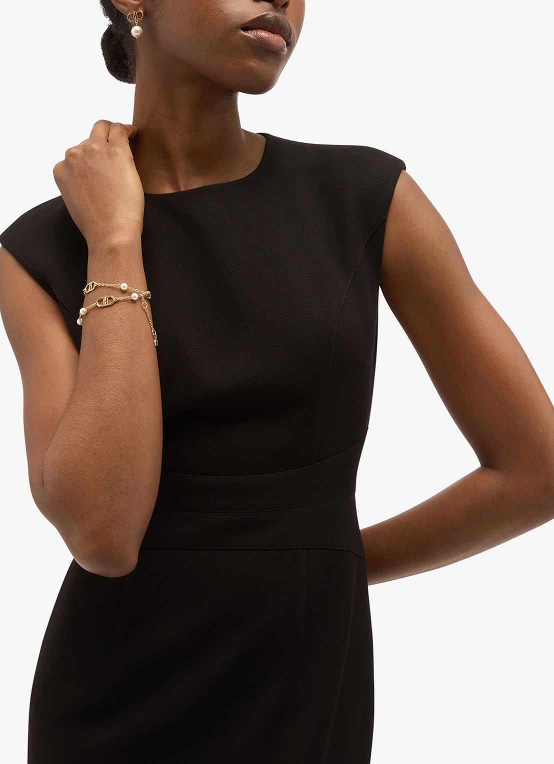 Hobbs Lea midi jurk met split - detail 4 zwart
