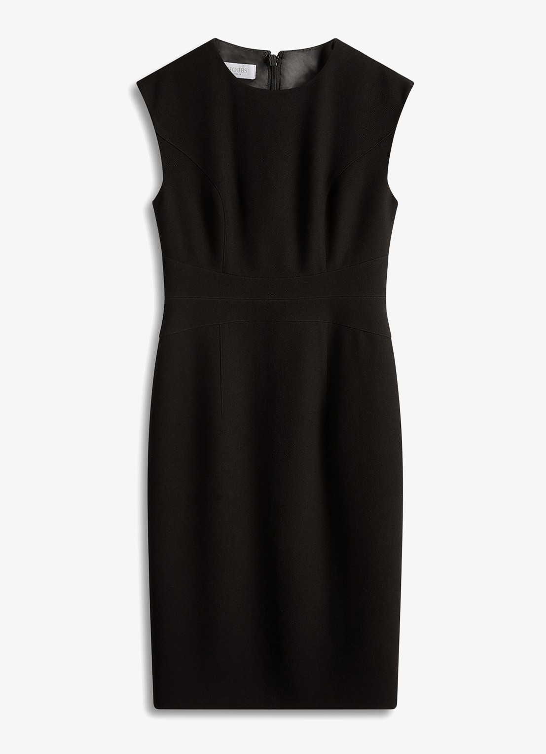 Hobbs Lea midi jurk met split - voorkant 2 zwart