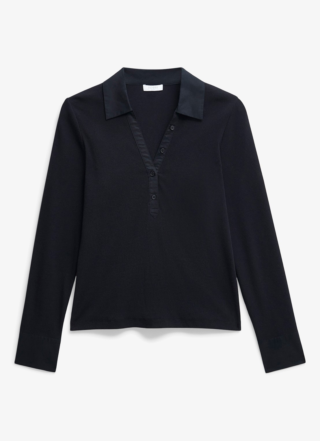 Hobbs Lennox polo in katoenblend - voorkant 5 donkerblauw