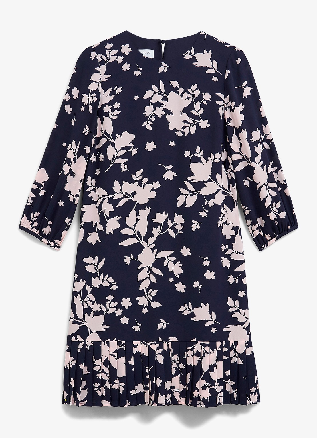 Hobbs Liana mini jurk met bloemenprint - voorkant 2 donkerblauw