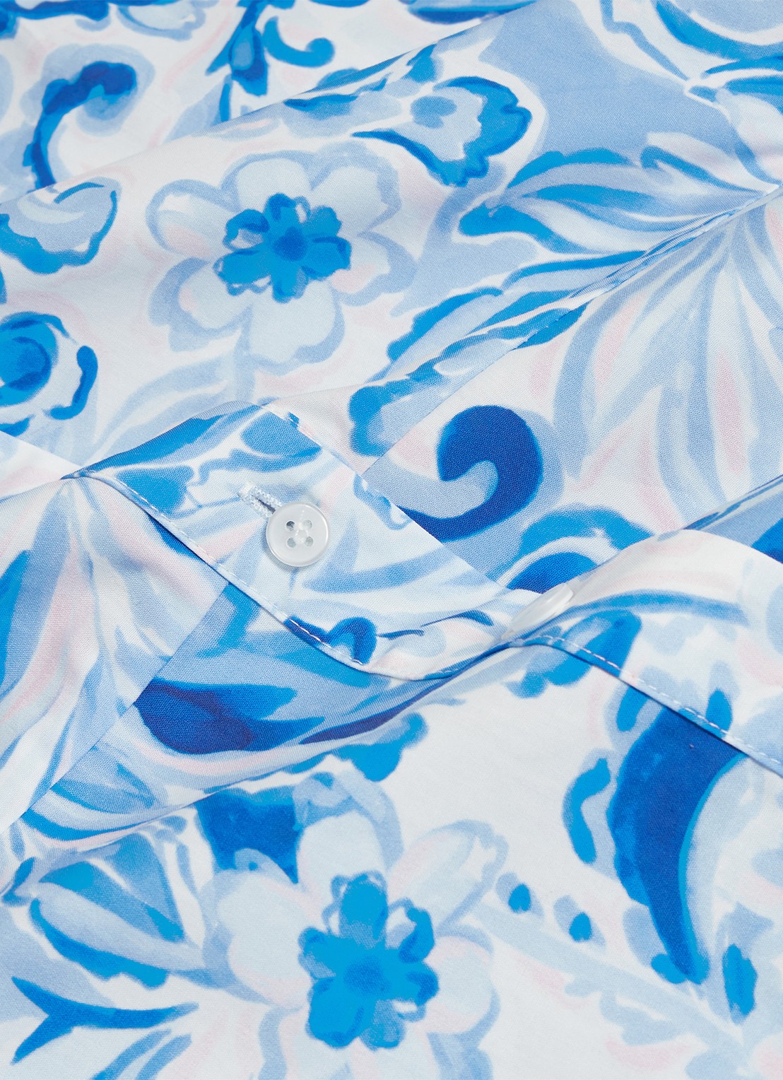 Hobbs Libby midi jurk met print en strikceintuur - detail 6 blauw