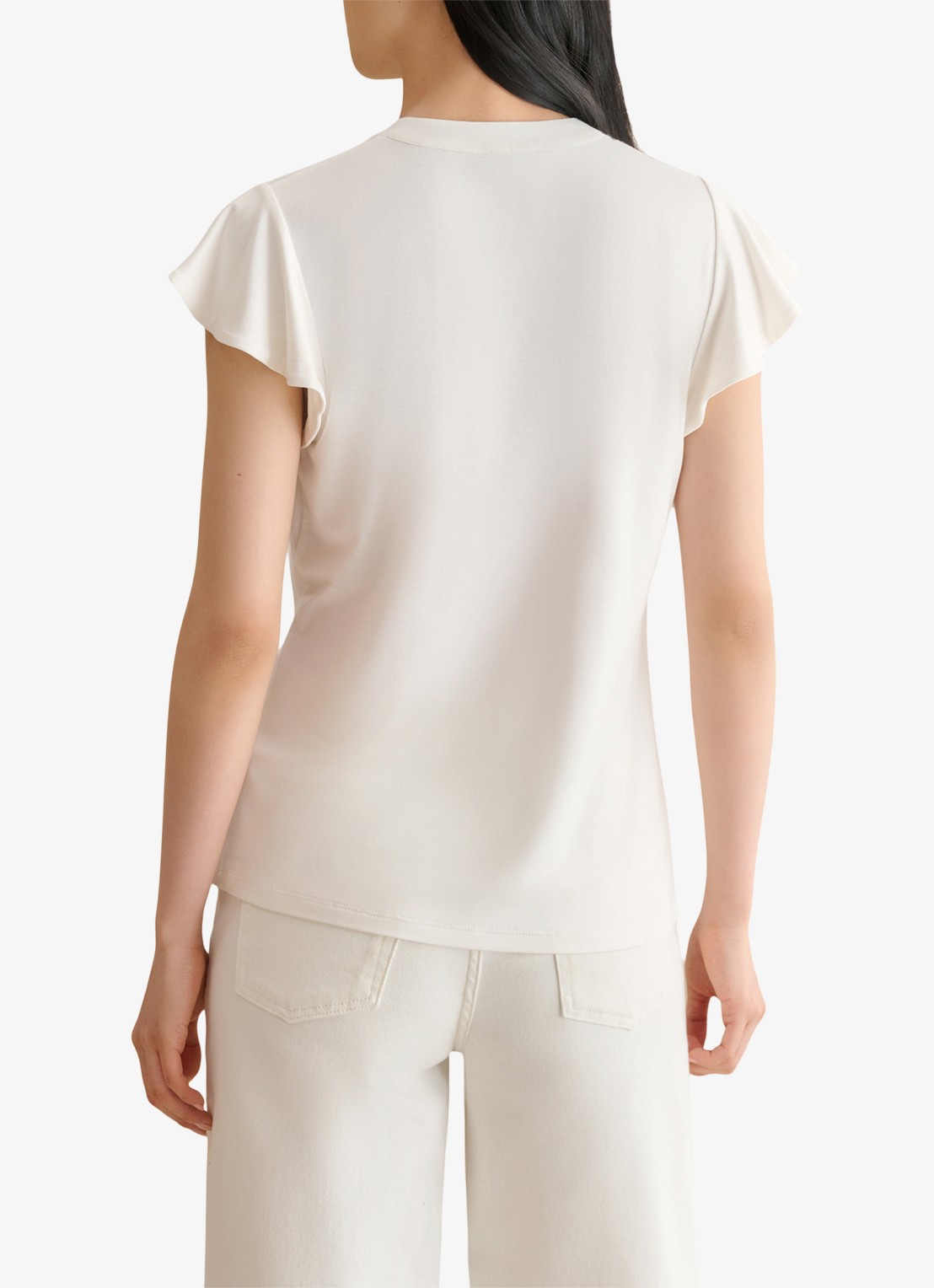 Hobbs Lila top met keyhole - achterkant gebroken wit