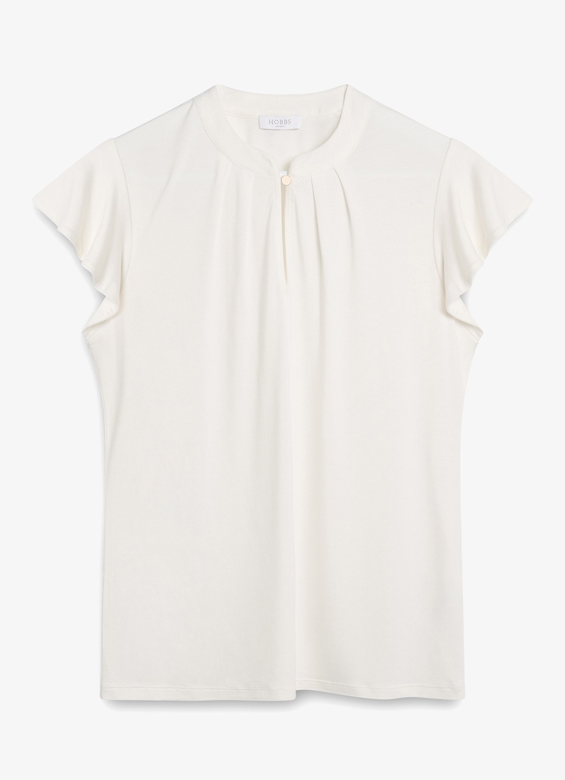 Hobbs Lila top met keyhole - voorkant 4 gebroken wit