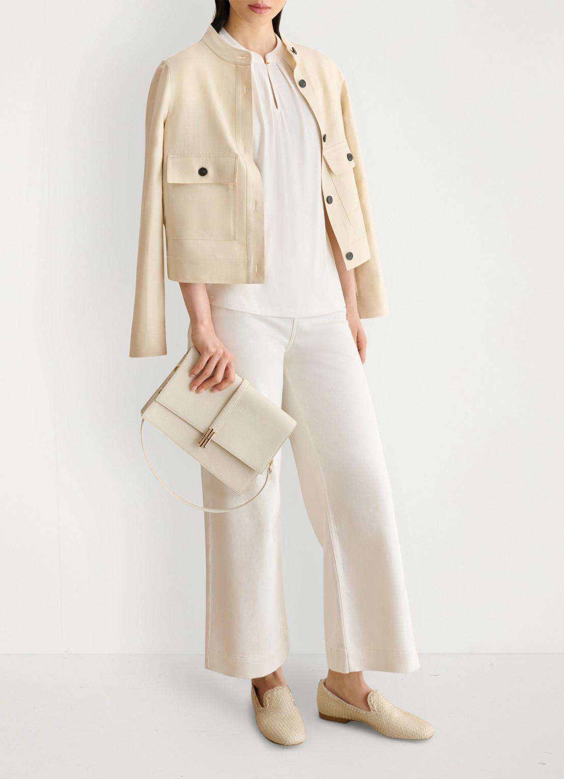 Hobbs Lila top met keyhole - voorkant 5 gebroken wit