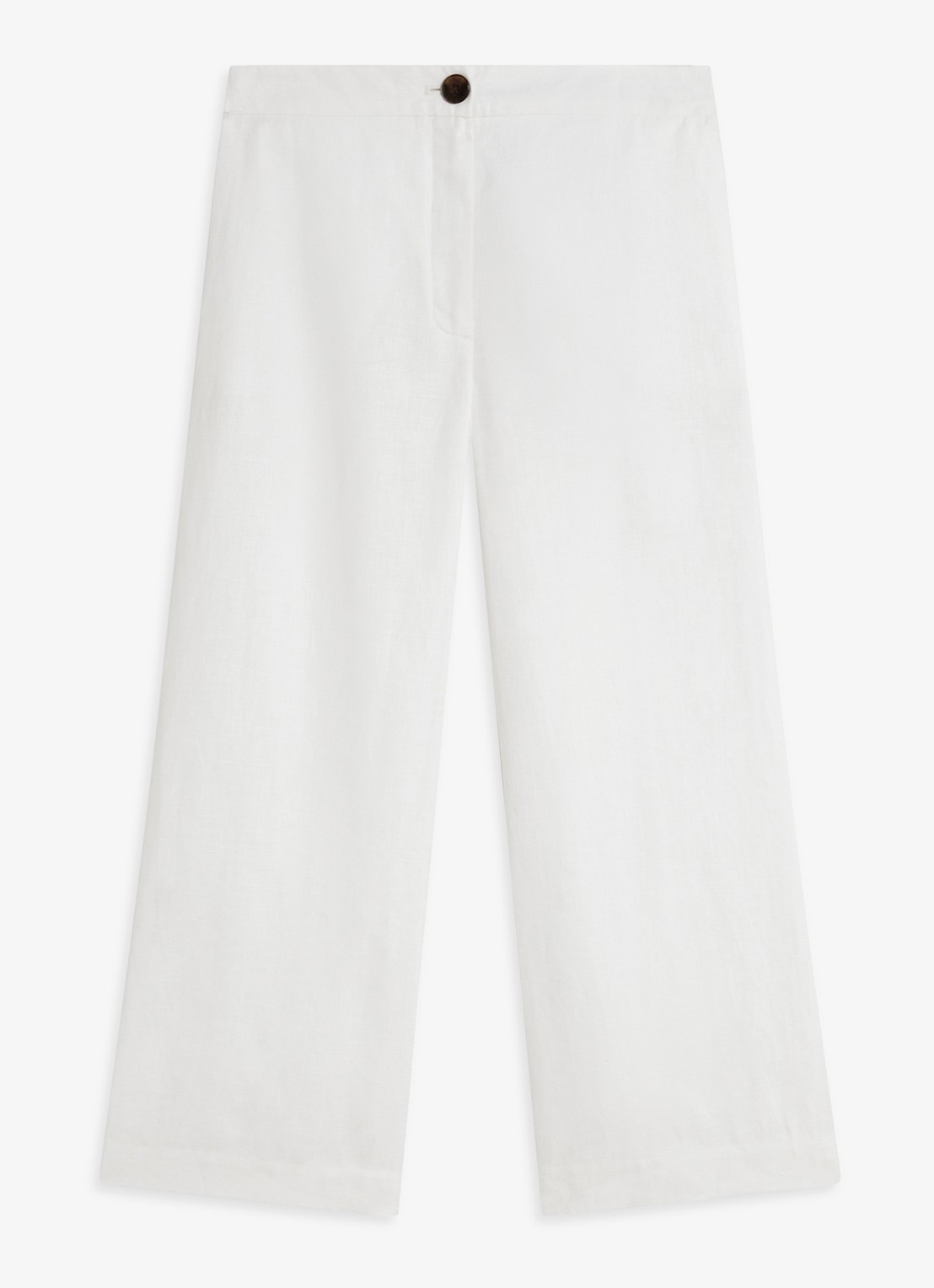 Hobbs Lillie high waist cropped loose fit pantalon van linnen - voorkant wit