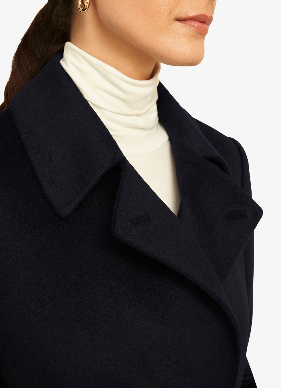 Hobbs Livia mantel met strikceintuur - detail 5 zwart