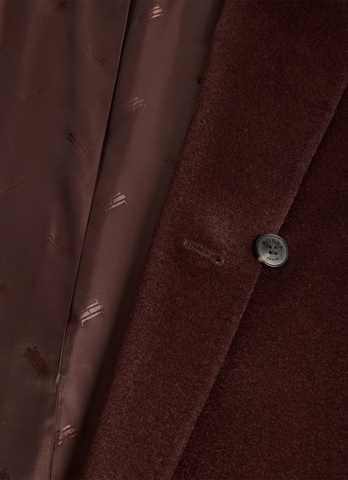 Hobbs Livia mantel van wol met strikceintuur - detail 6 donkerbruin