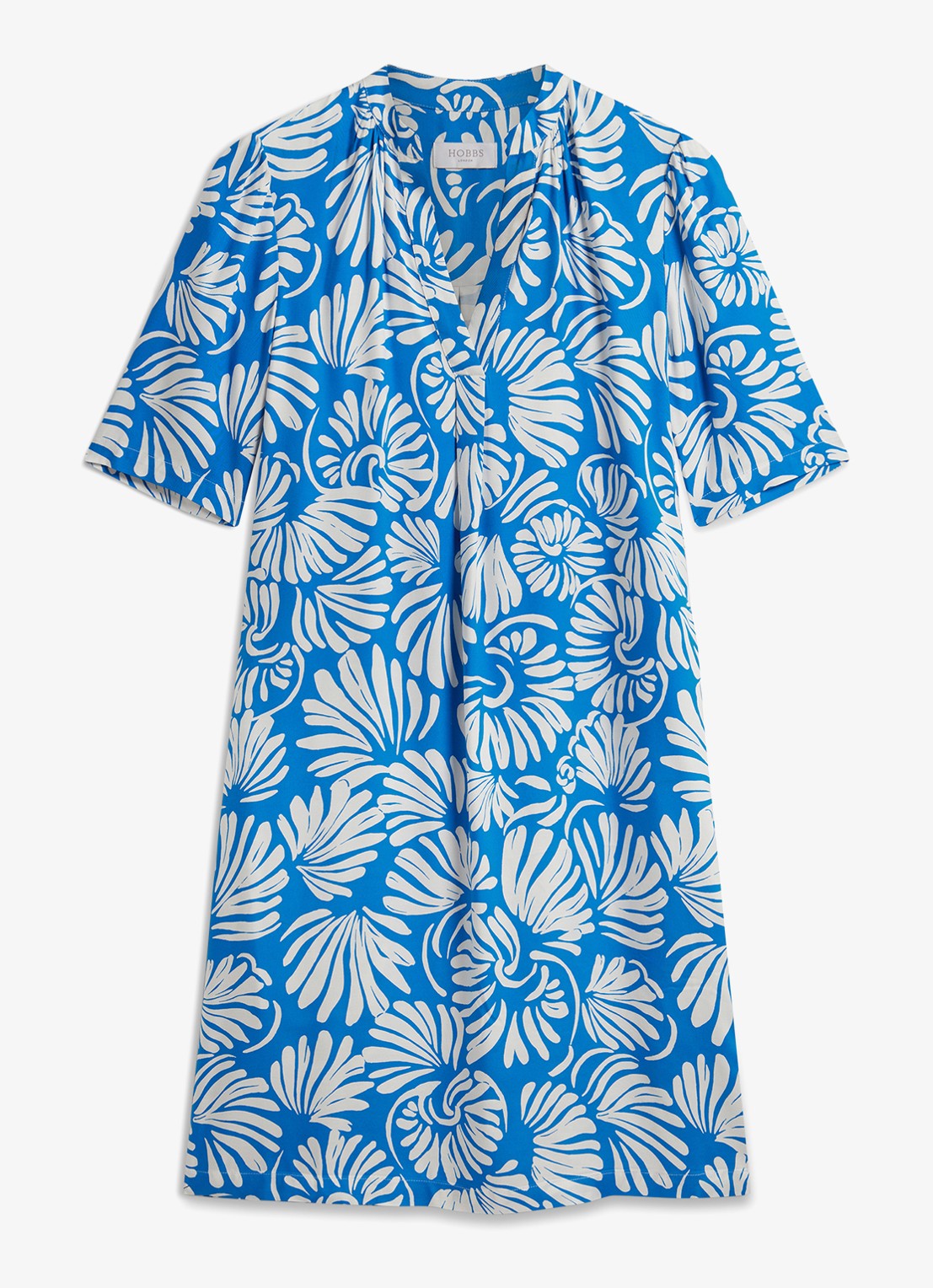 Hobbs Lucille mini tuniekjurk met print  - voorkant 6 blauw