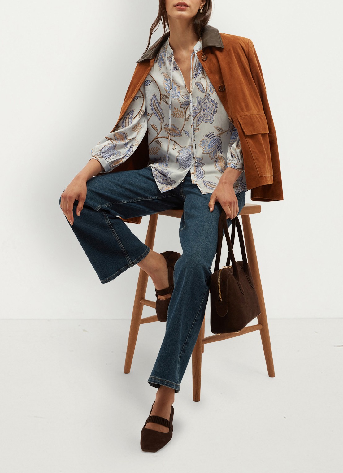 Hobbs Malia blouse met bloemenprint - detail 4 ivoor