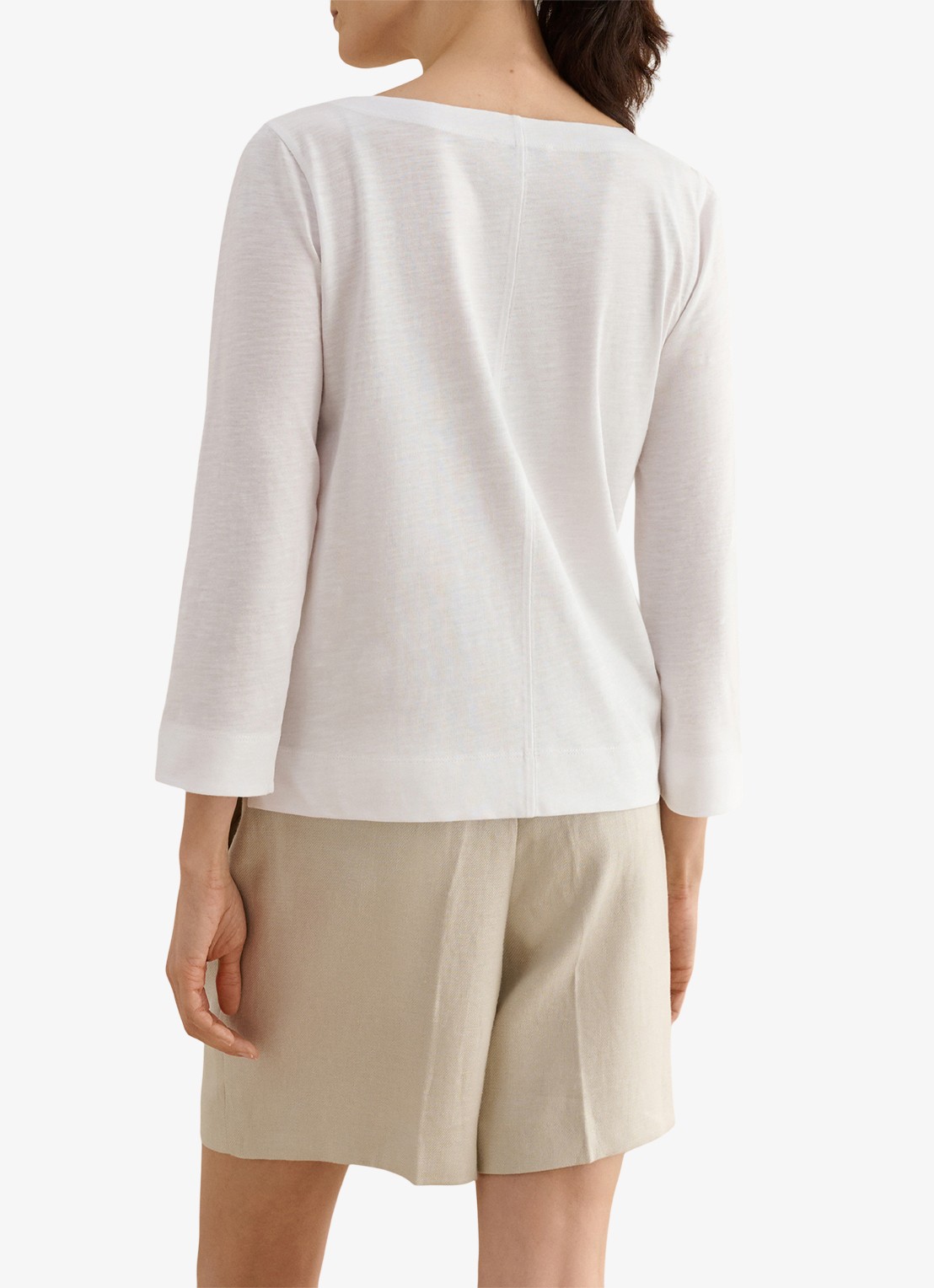 Hobbs Martie longsleeve met boothals - achterkant 3 wit