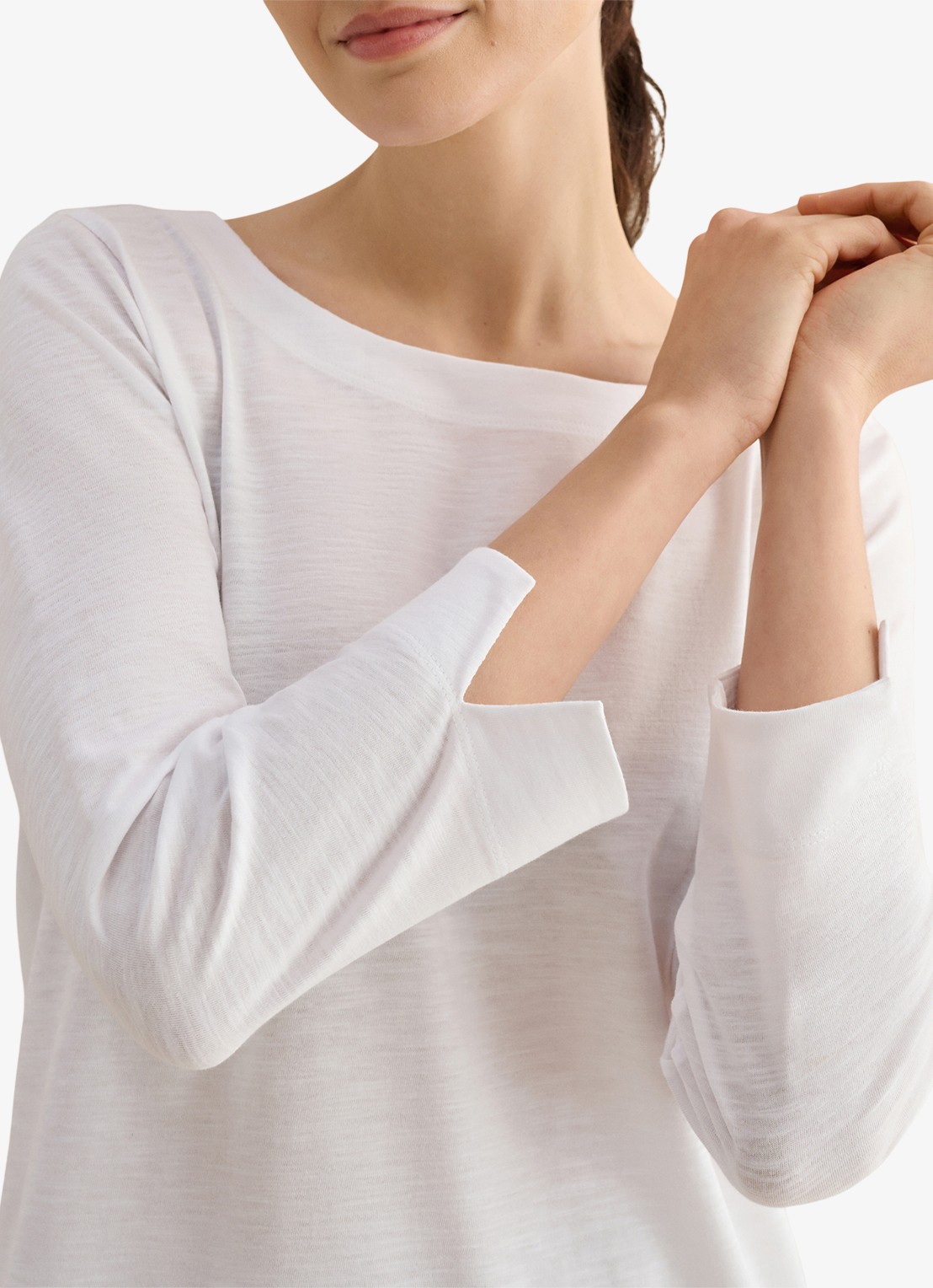 Hobbs Martie longsleeve met boothals - detail 2 wit
