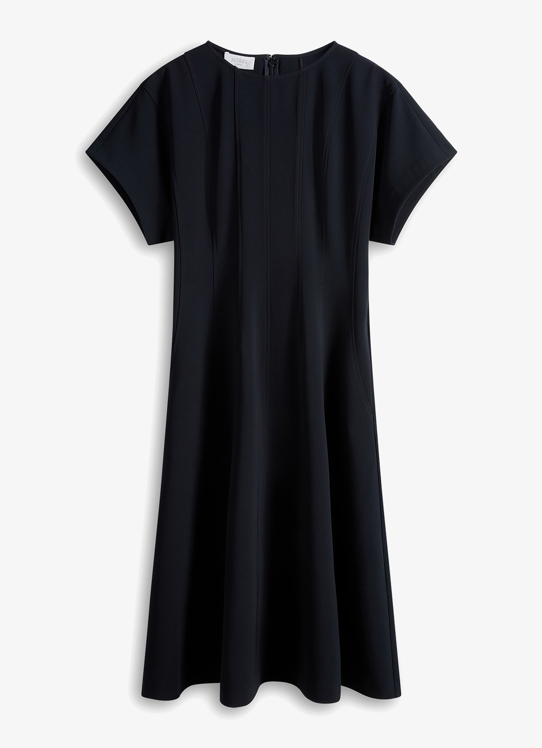 Hobbs Melina mini jurk met plooien - voorkant donkerblauw