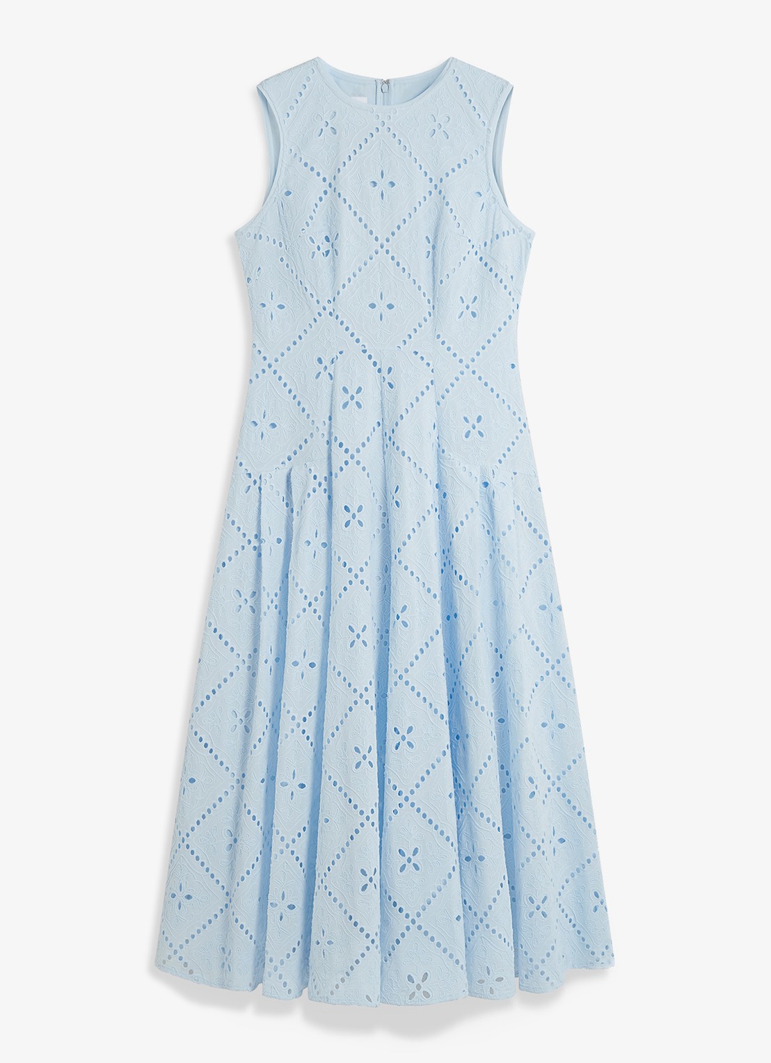 Hobbs Midi jurk met borduring - voorkant 2 lichtblauw