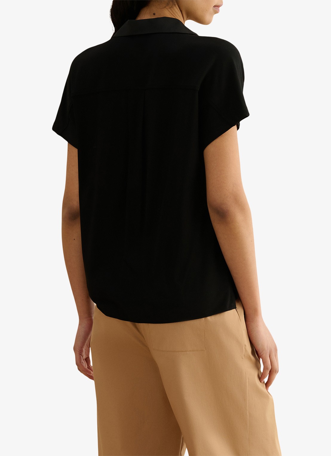 Hobbs Miley blouse met V-hals - achterkant zwart