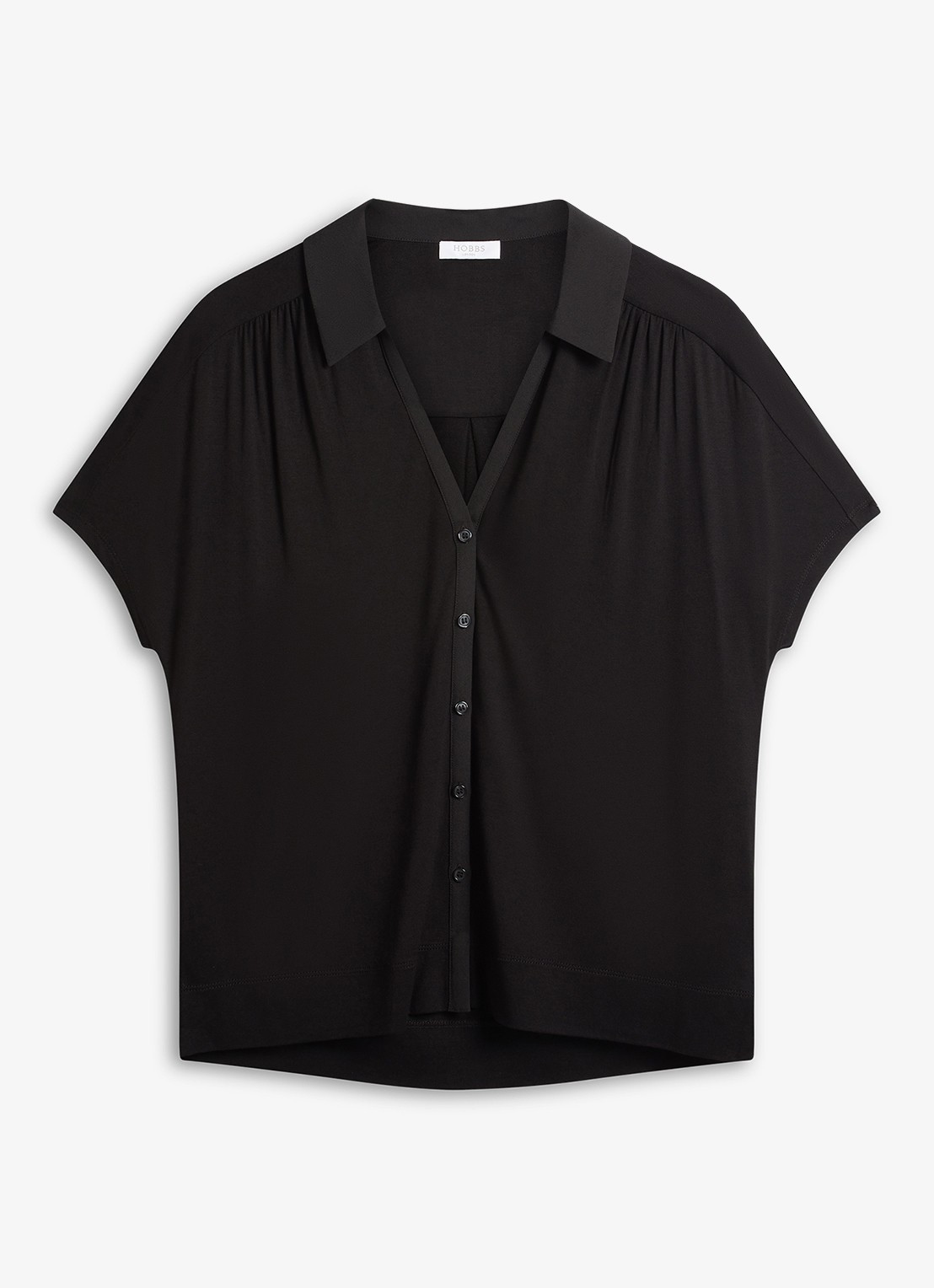 Hobbs Miley blouse met V-hals - voorkant 2 zwart