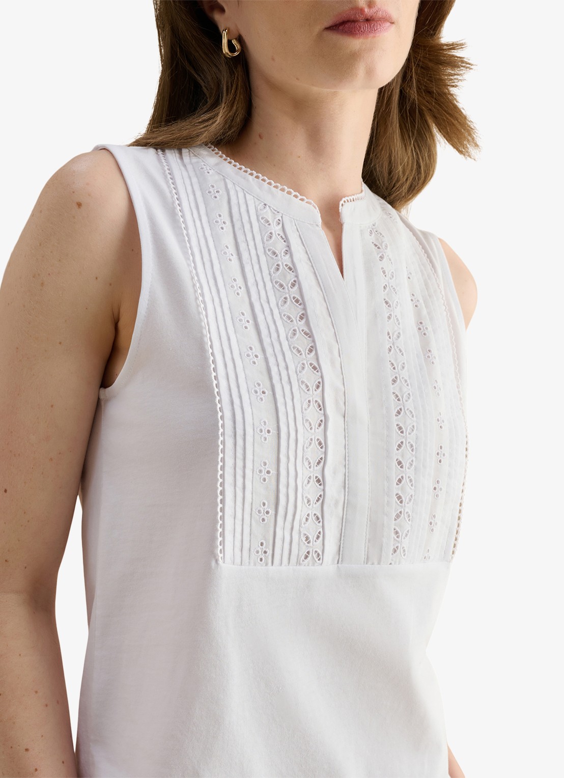 Hobbs Millie top met broderie - detail 5 wit