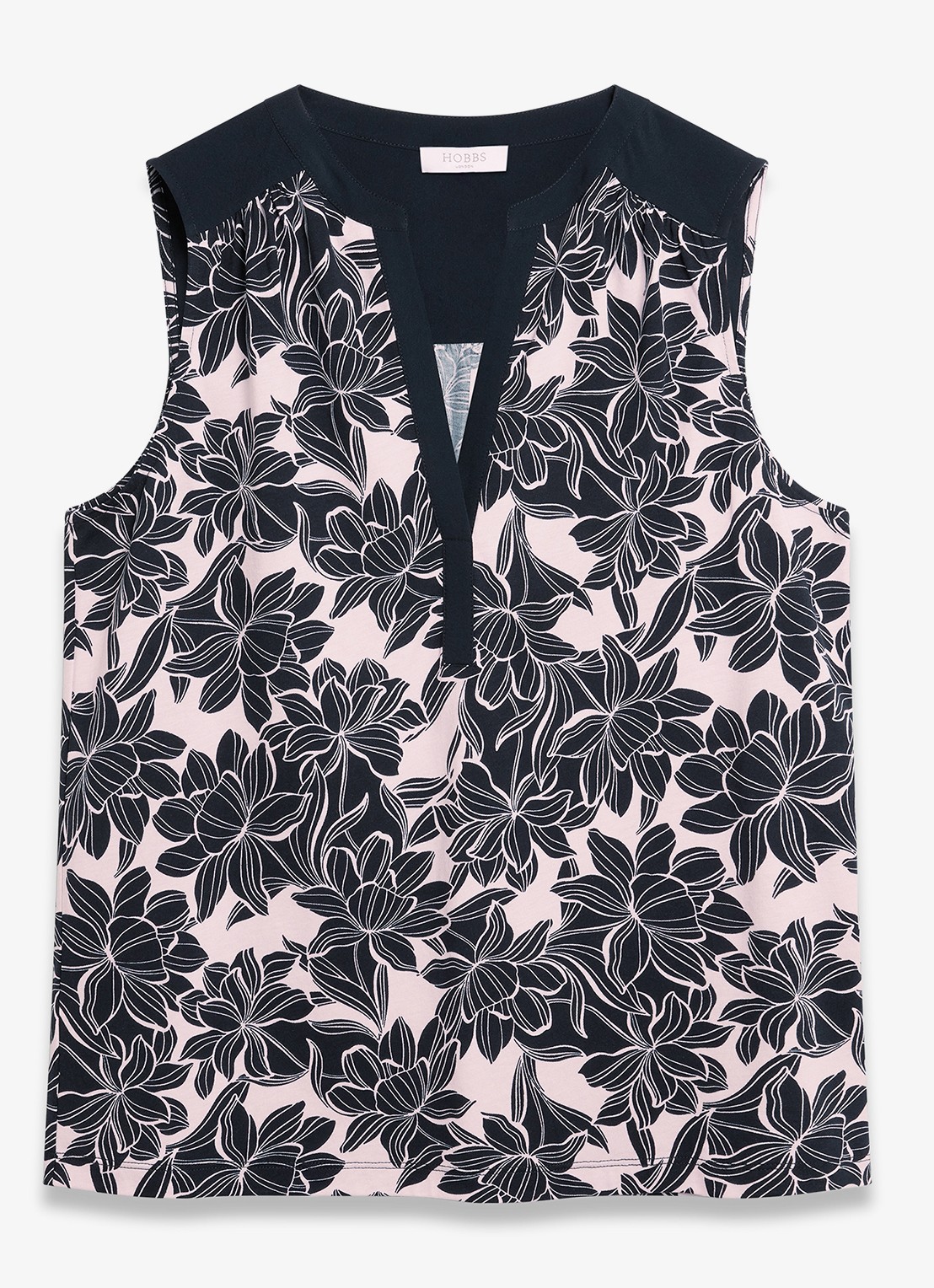 Hobbs Nadine top met bloemenprint - voorkant lichtroze