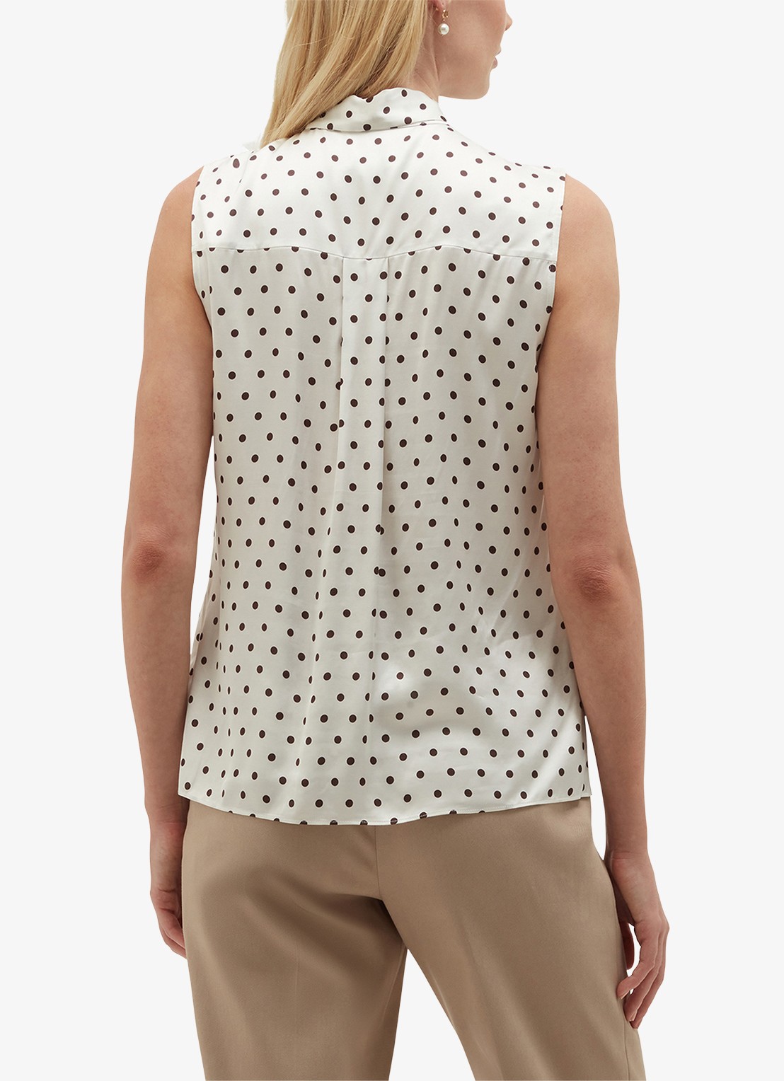 Hobbs Natasha top met stippenprint - achterkant 6 ivoor