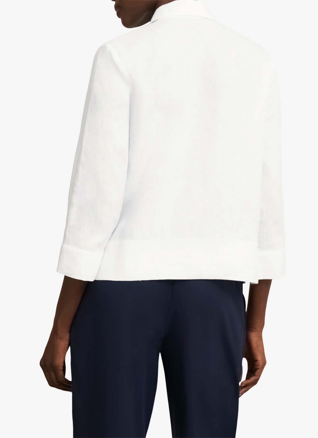 Hobbs Nita blouse van linnen - achterkant 4 wit
