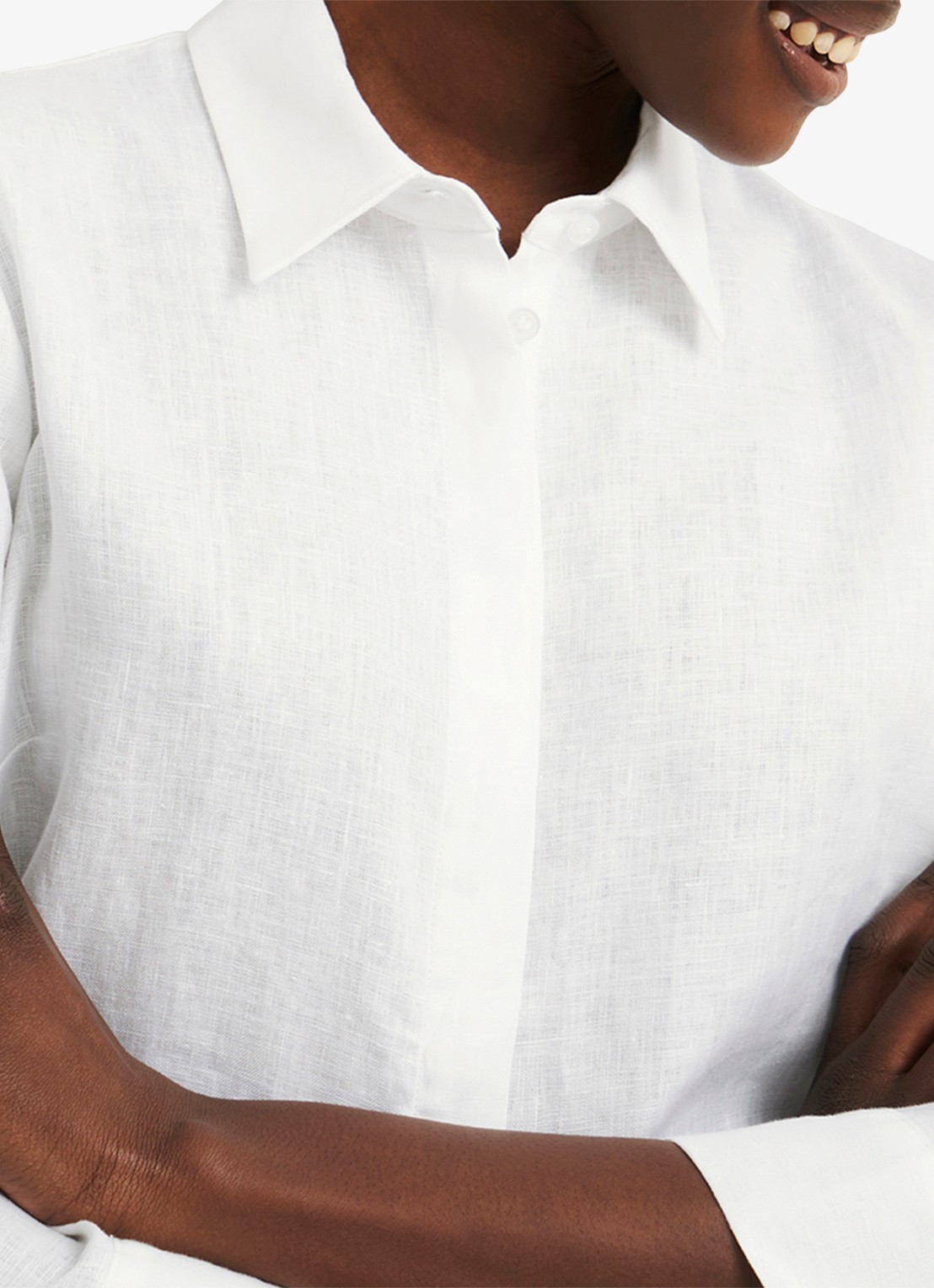 Hobbs Nita blouse van linnen - detail 7 wit