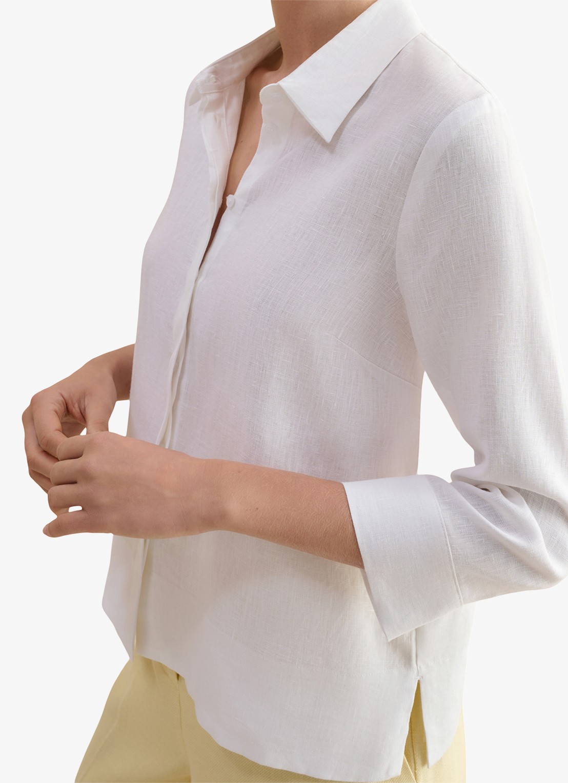 Hobbs Nita blouse van linnen - detail 3 wit