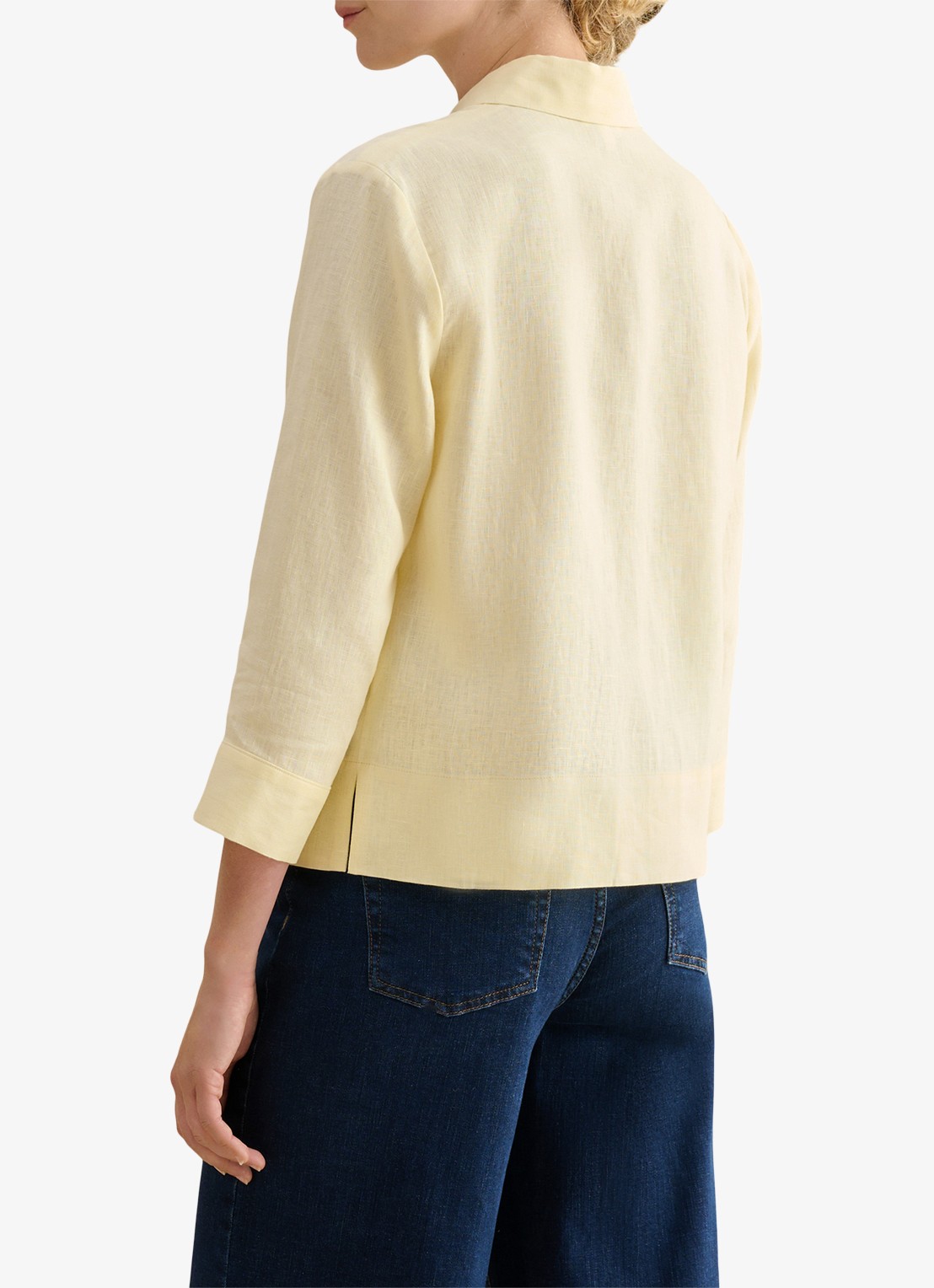 Hobbs Nita blouse van linnen - achterkant geel