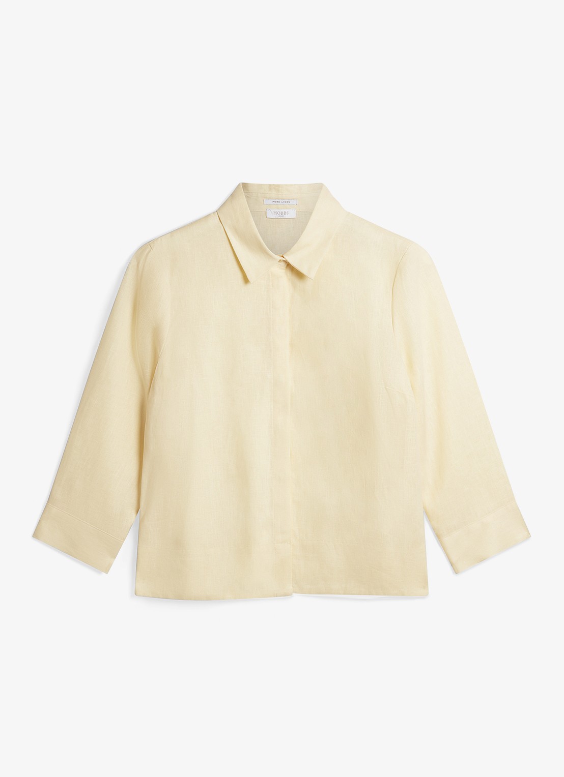 Hobbs Nita blouse van linnen - voorkant 2 geel