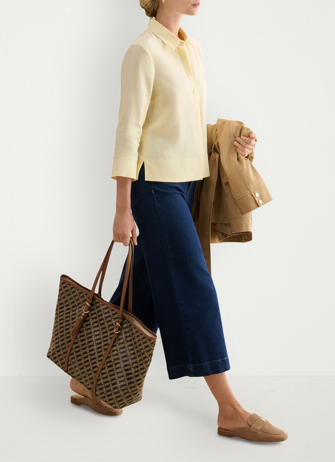 Hobbs Nita blouse van linnen - voorkant 3 geel