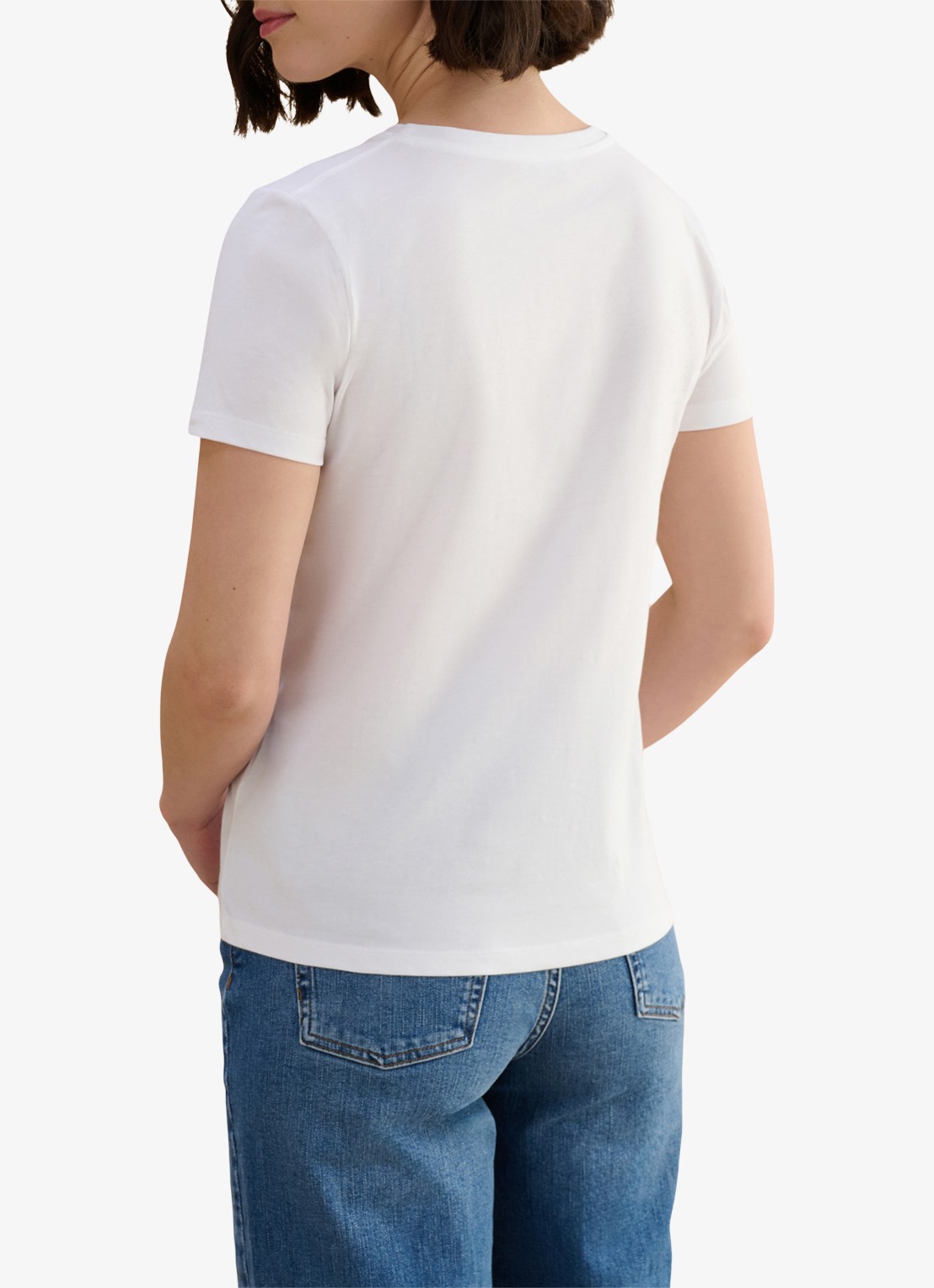 Hobbs Pixie T-shirt met print en ronde hals - achterkant wit