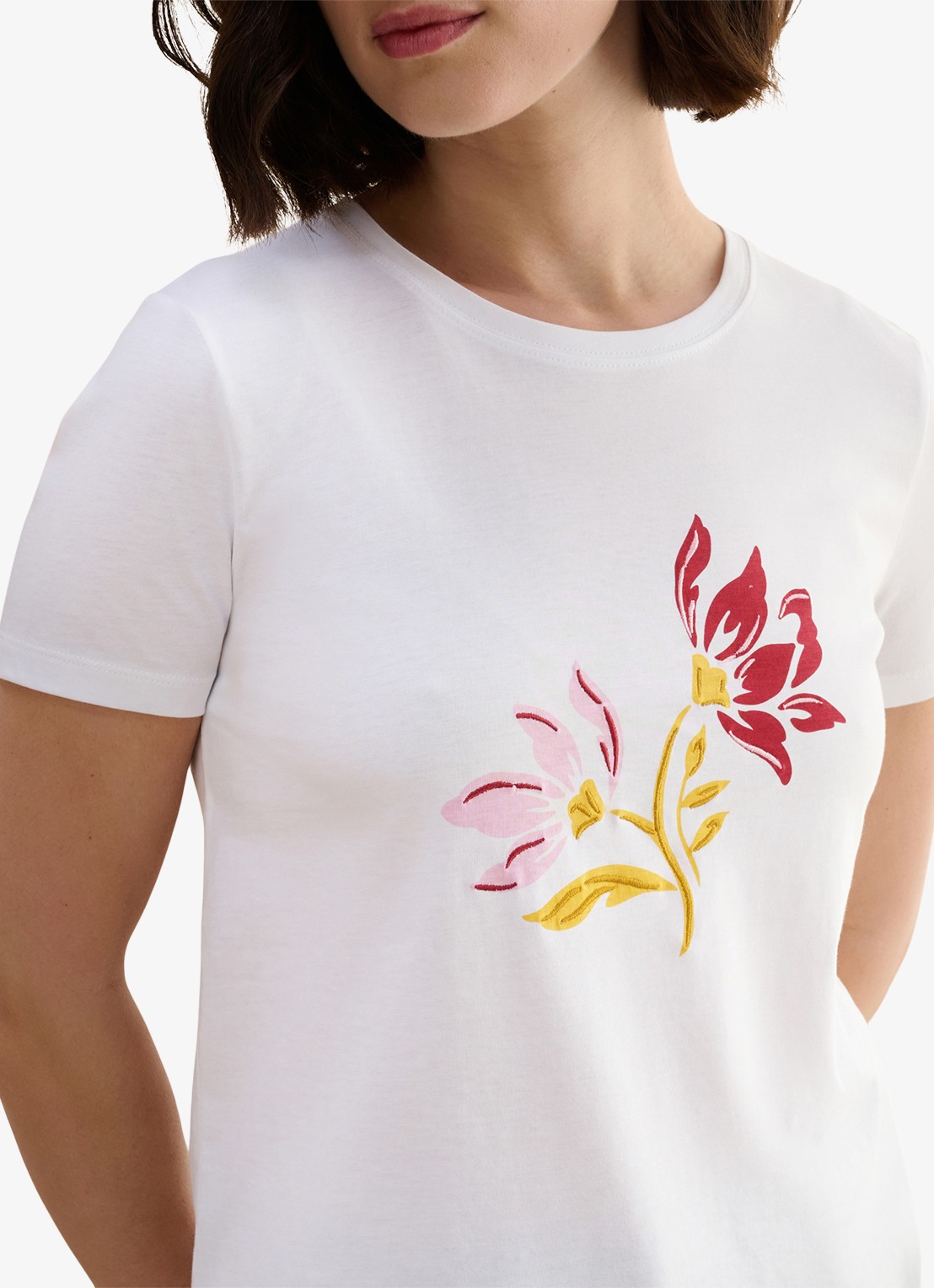 Hobbs Pixie T-shirt met print en ronde hals - detail 2 wit
