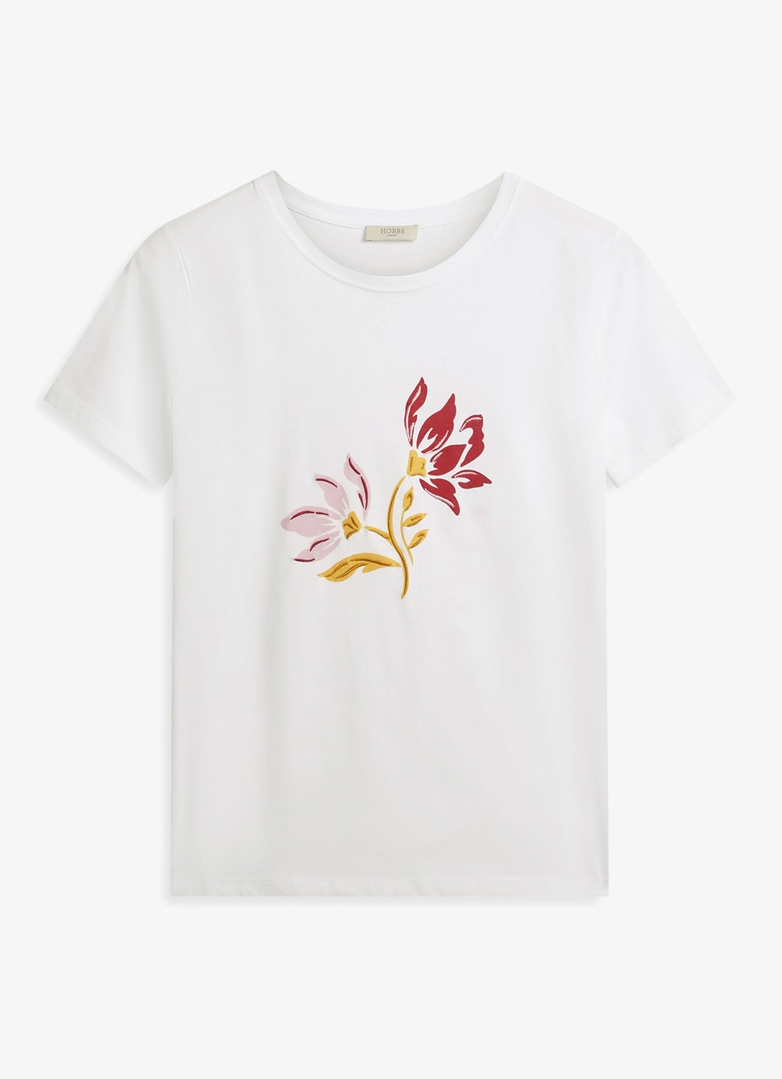 Hobbs Pixie T-shirt met print en ronde hals - voorkant 4 wit