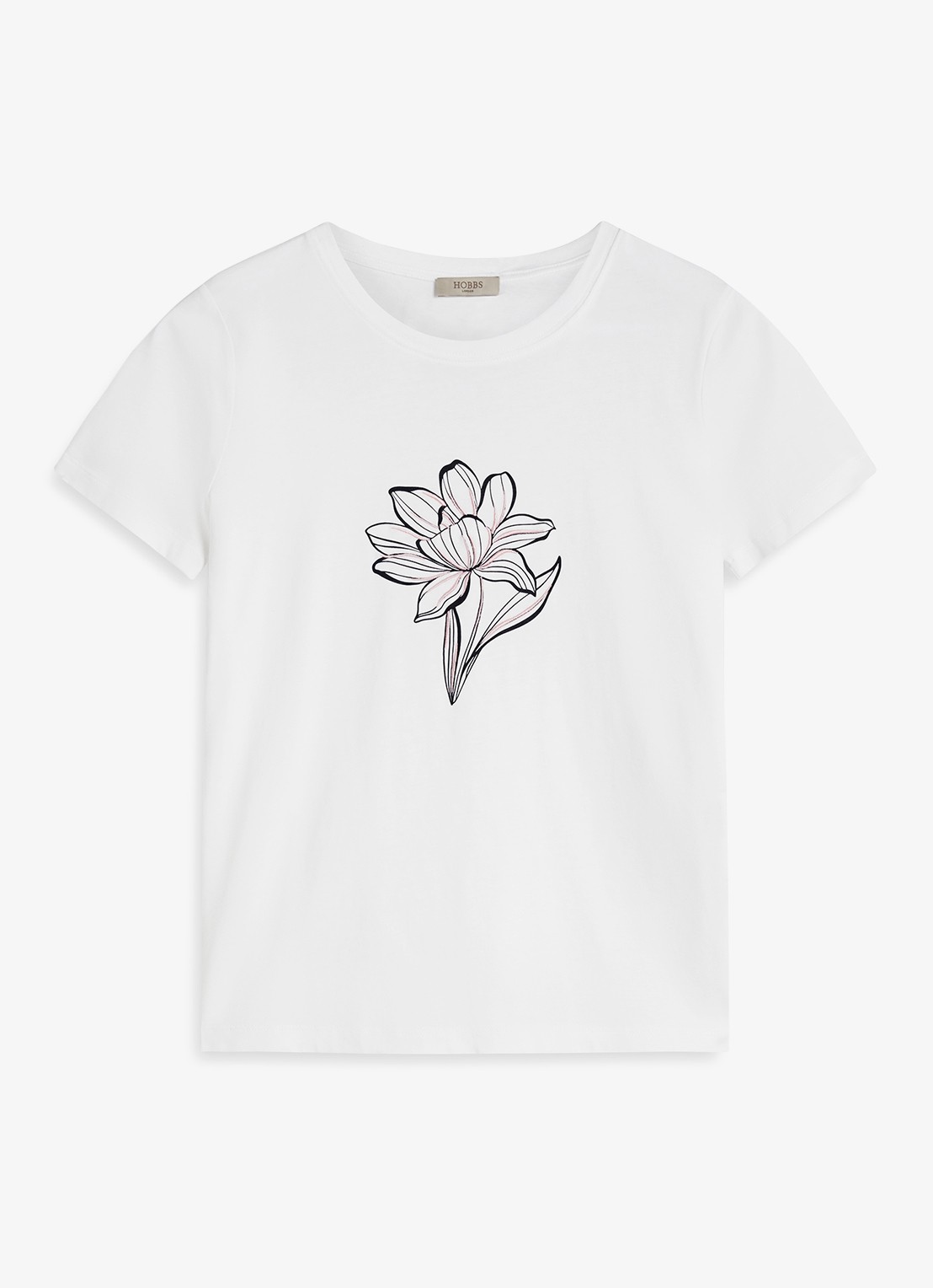 Hobbs Pixie T-shirt met print - voorkant 4 wit