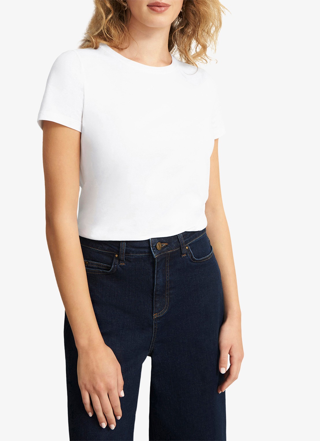 Hobbs Pixie T-shirt met ronde hals - detail 2 wit