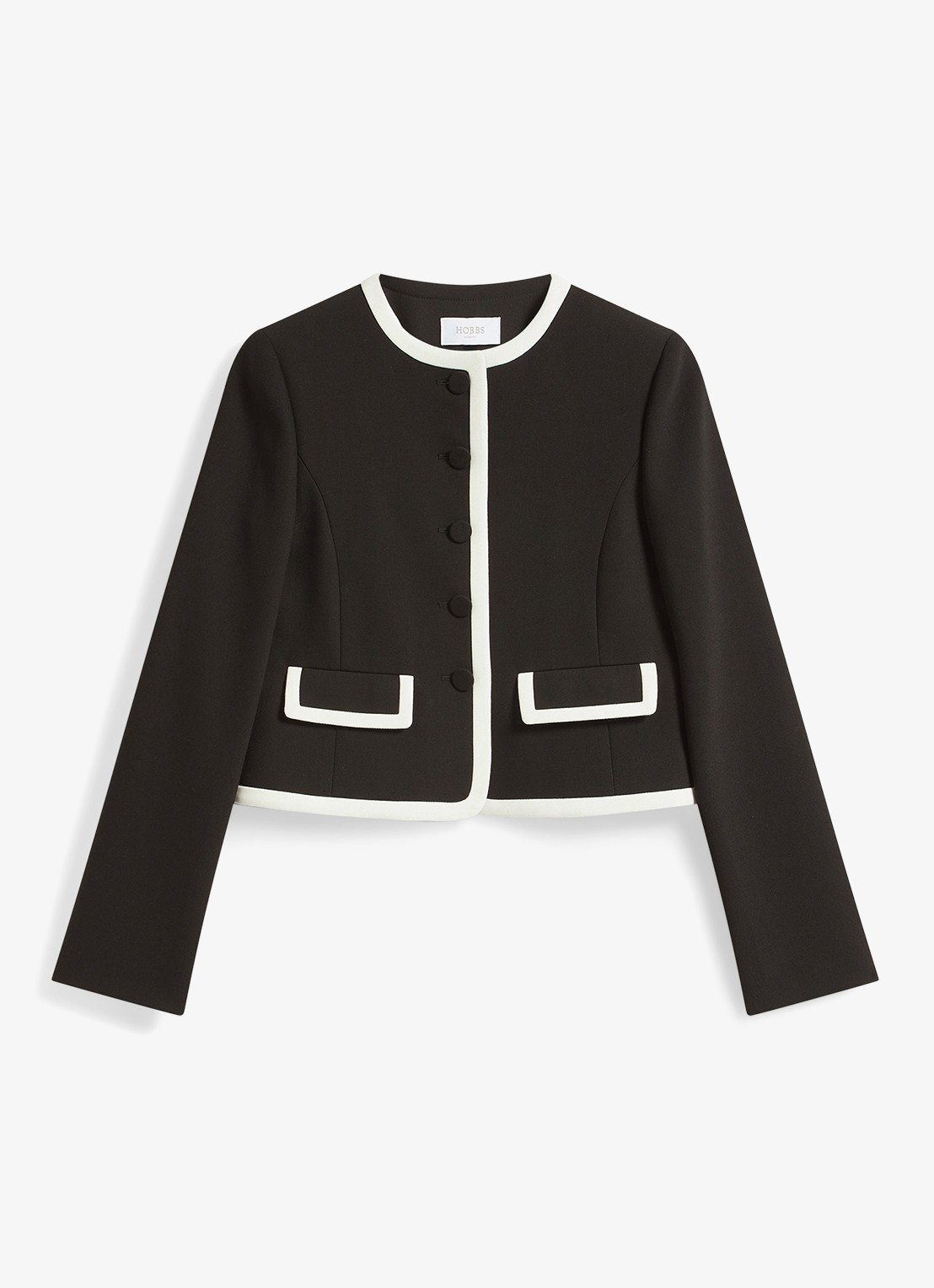 Hobbs Rosalind blazer met klepzakken - voorkant zwart