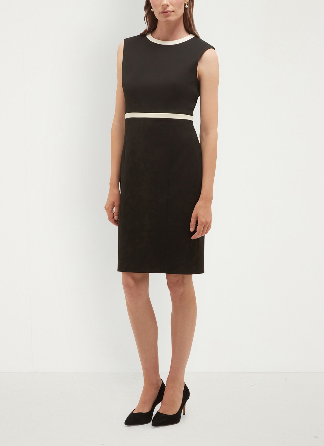 Hobbs Rosalind mini kokerjurk  - voorkant 4 zwart