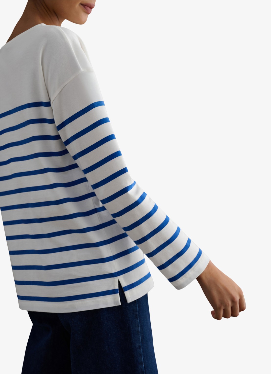 Hobbs Sian longsleeve met streepprint - detail 4 blauw