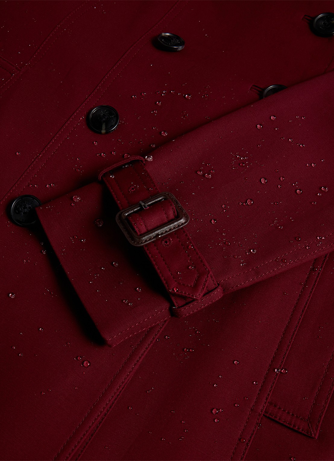 Hobbs Skylar double-breasted trenchcoat met strikceintuur - detail 5 bordeauxrood