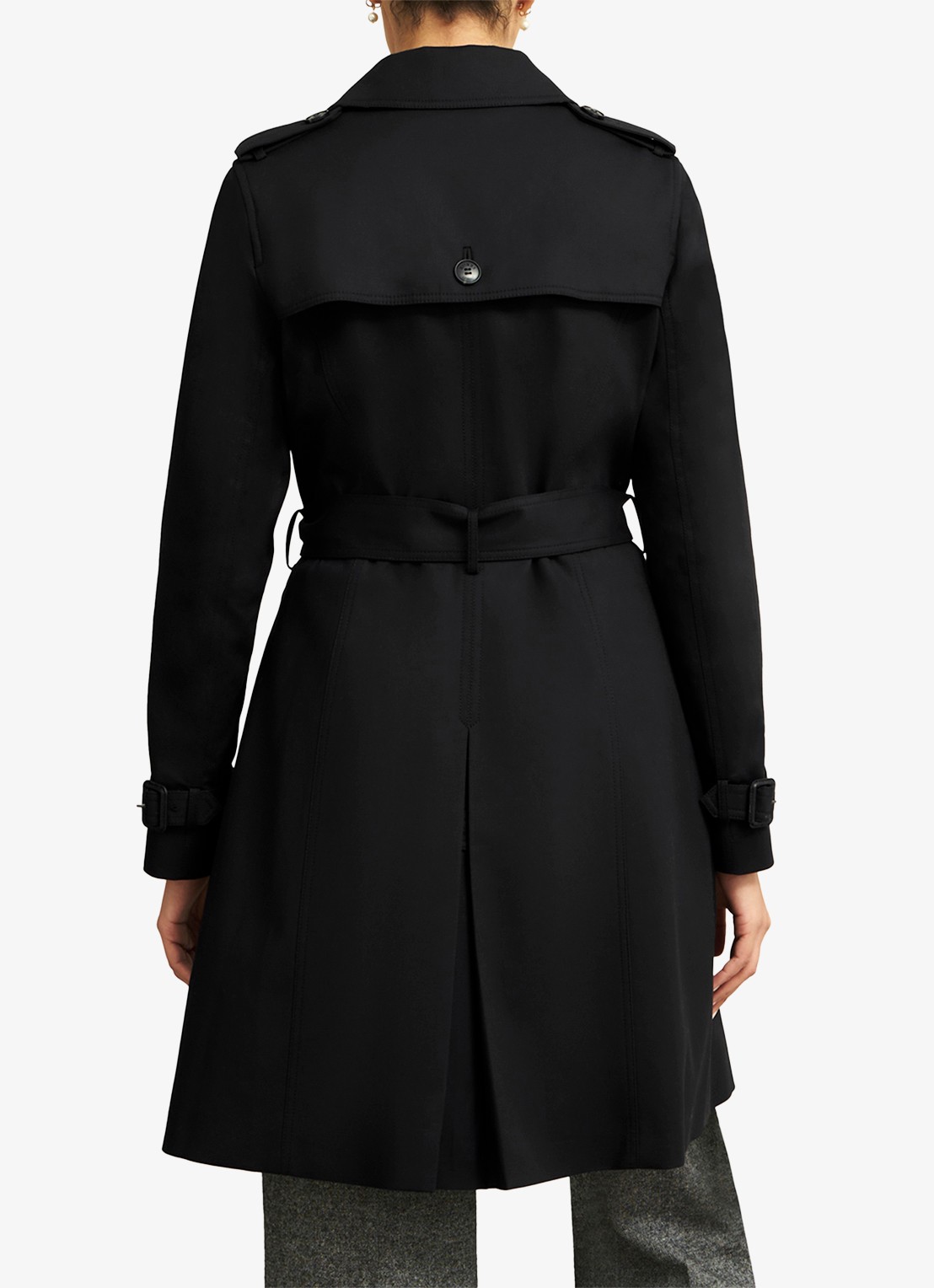 Hobbs Skylar trenchcoat met steekzakken - achterkant 5 zwart