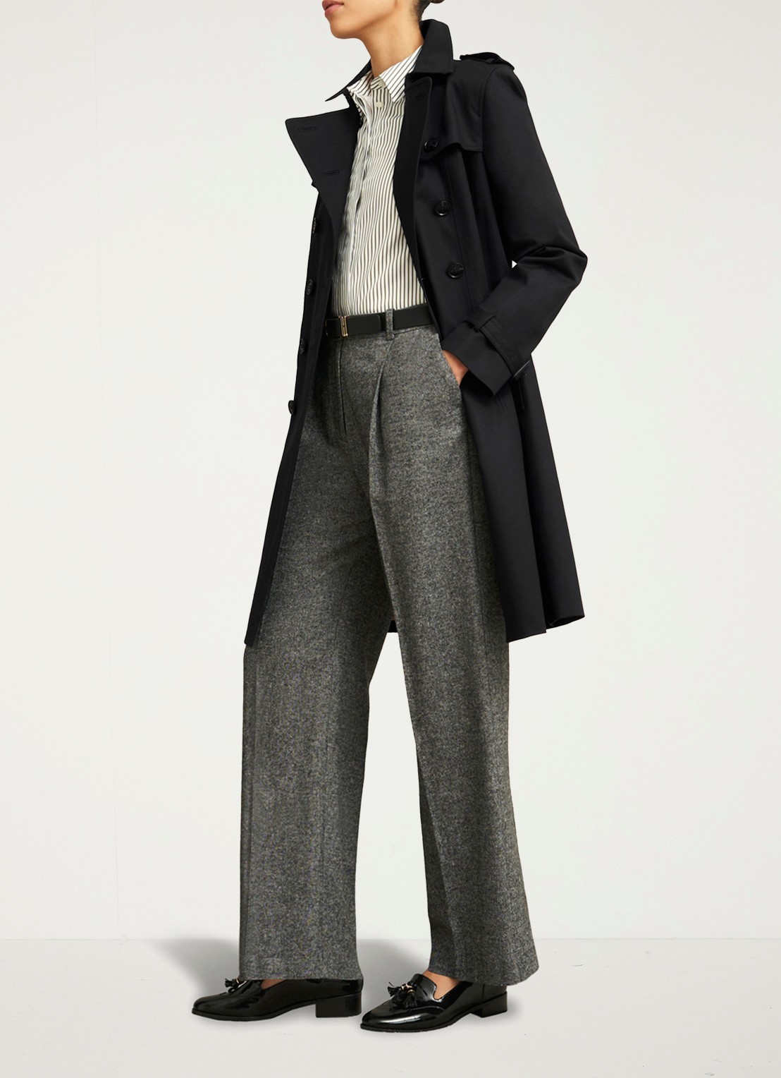 Hobbs Skylar trenchcoat met steekzakken - detail 2 zwart