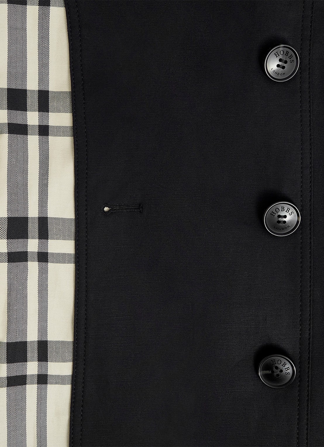 Hobbs Skylar trenchcoat met steekzakken - detail 4 zwart