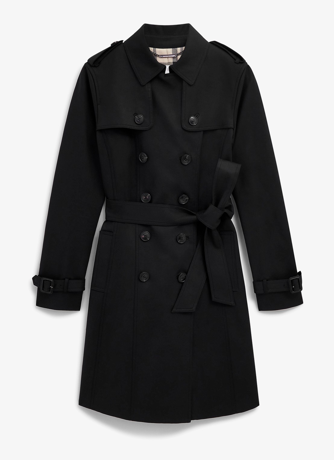 Hobbs Skylar trenchcoat met steekzakken - voorkant 6 zwart