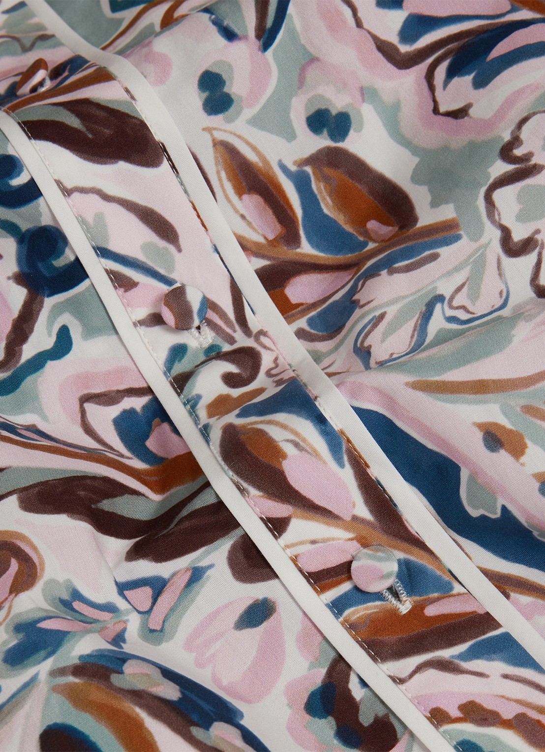 Hobbs Soraya blouse met print - detail 4 donkerblauw