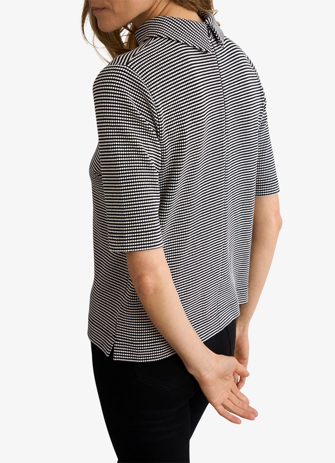Hobbs Tali top in katoenblend met streepprint - achterkant 2 donkerblauw