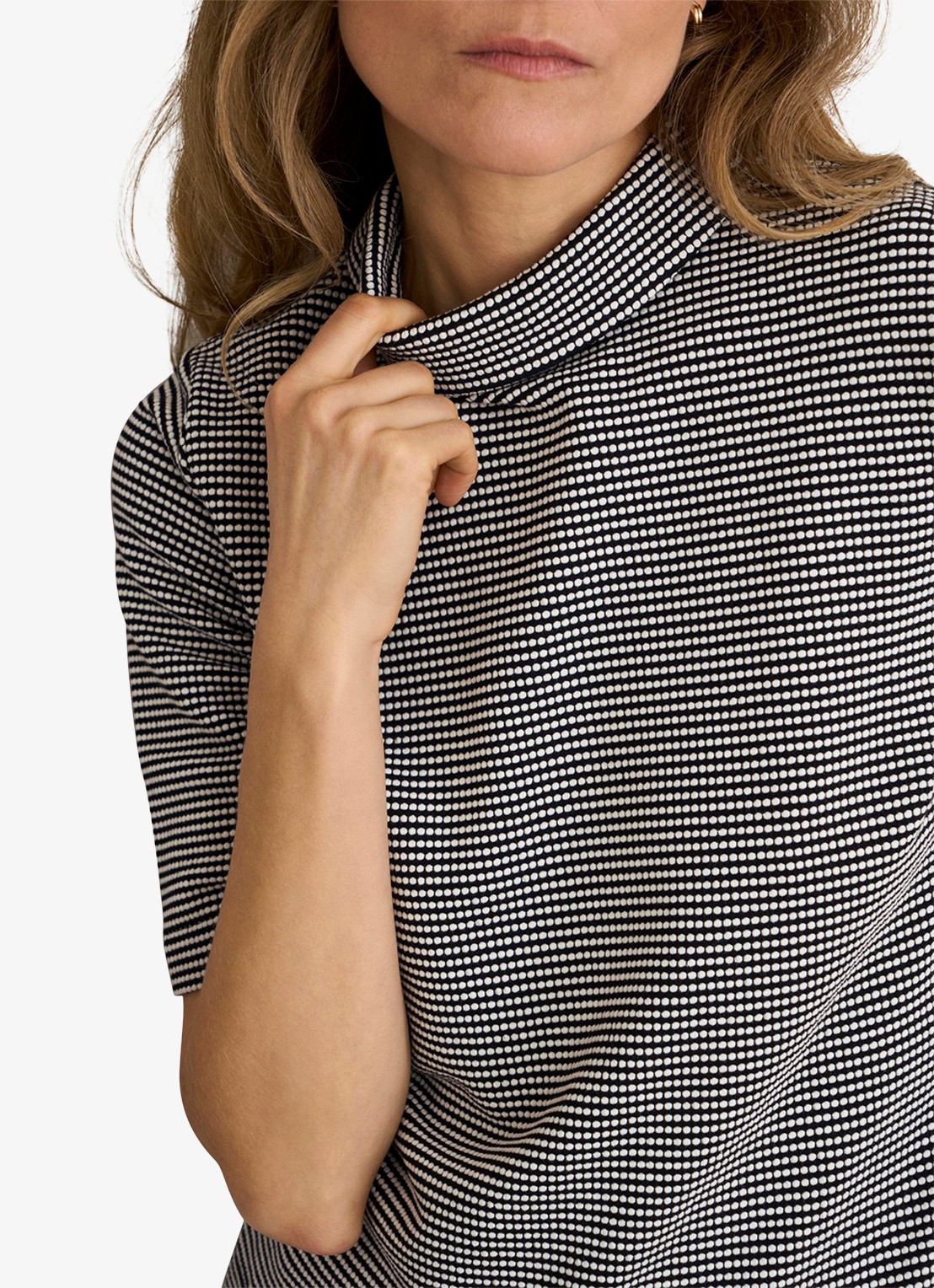 Hobbs Tali top in katoenblend met streepprint - detail 4 donkerblauw