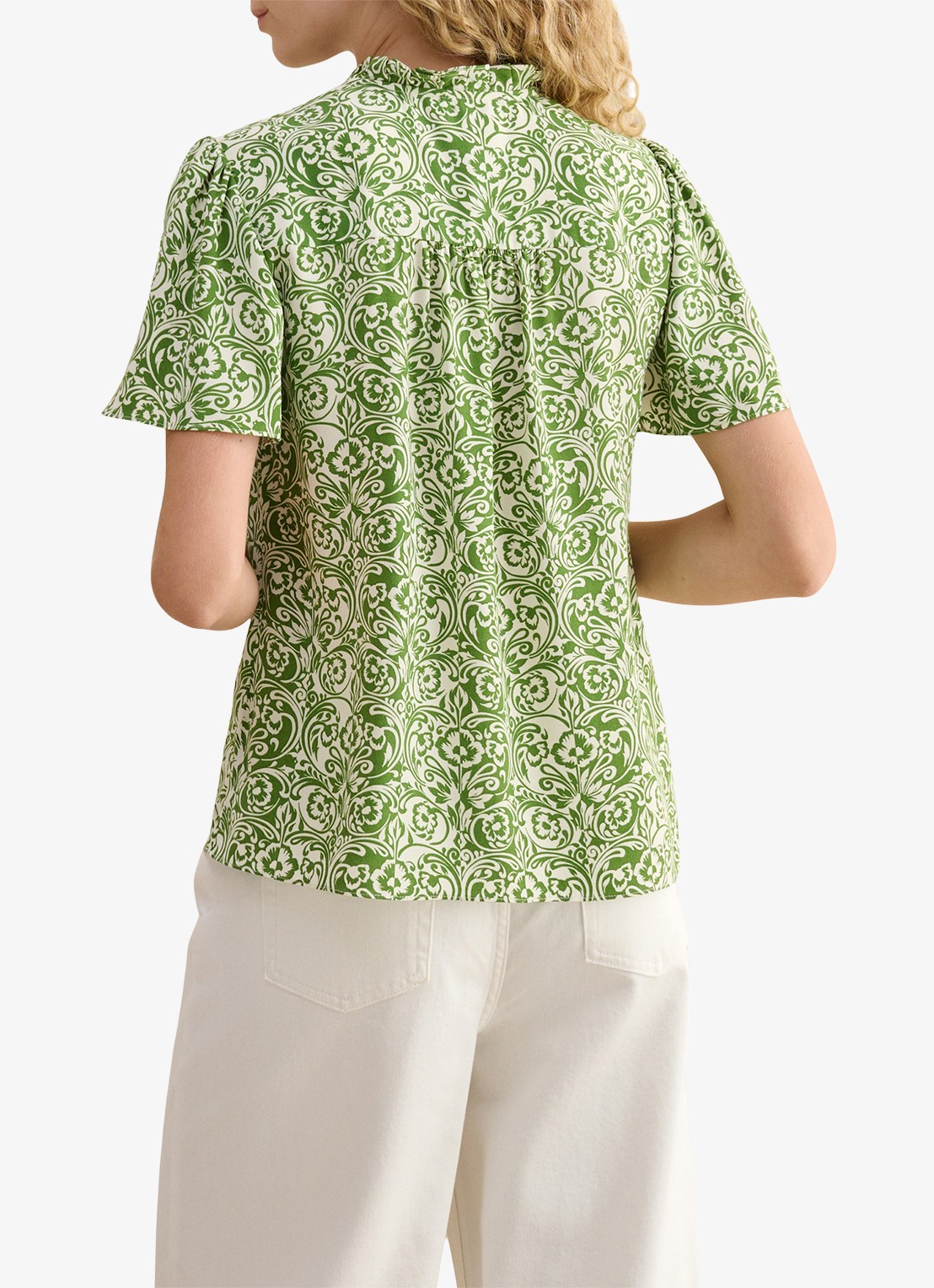 Hobbs Tania tuniek met bloemenprint - achterkant 2 groen