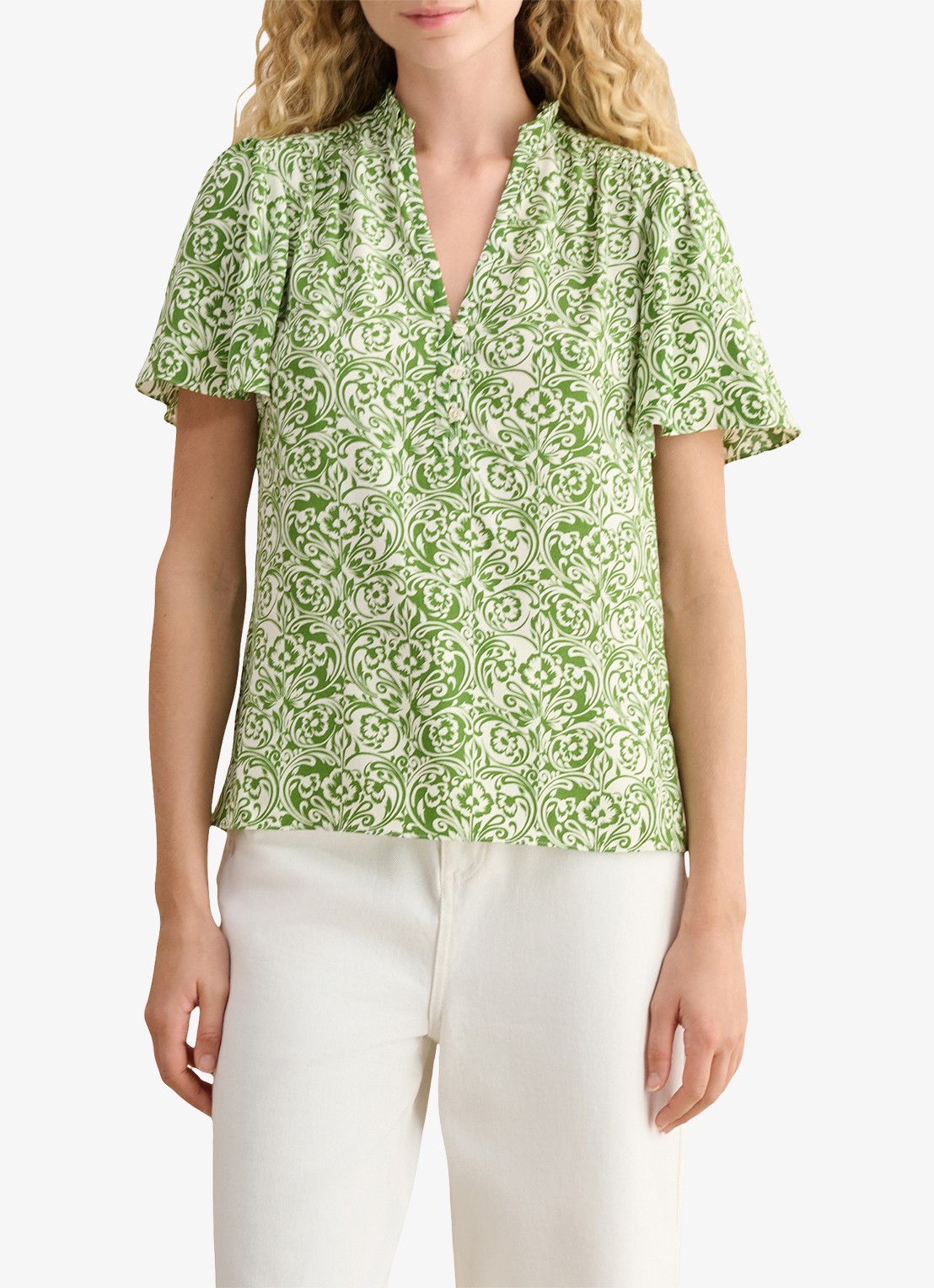 Hobbs Tania tuniek met bloemenprint - detail 3 groen