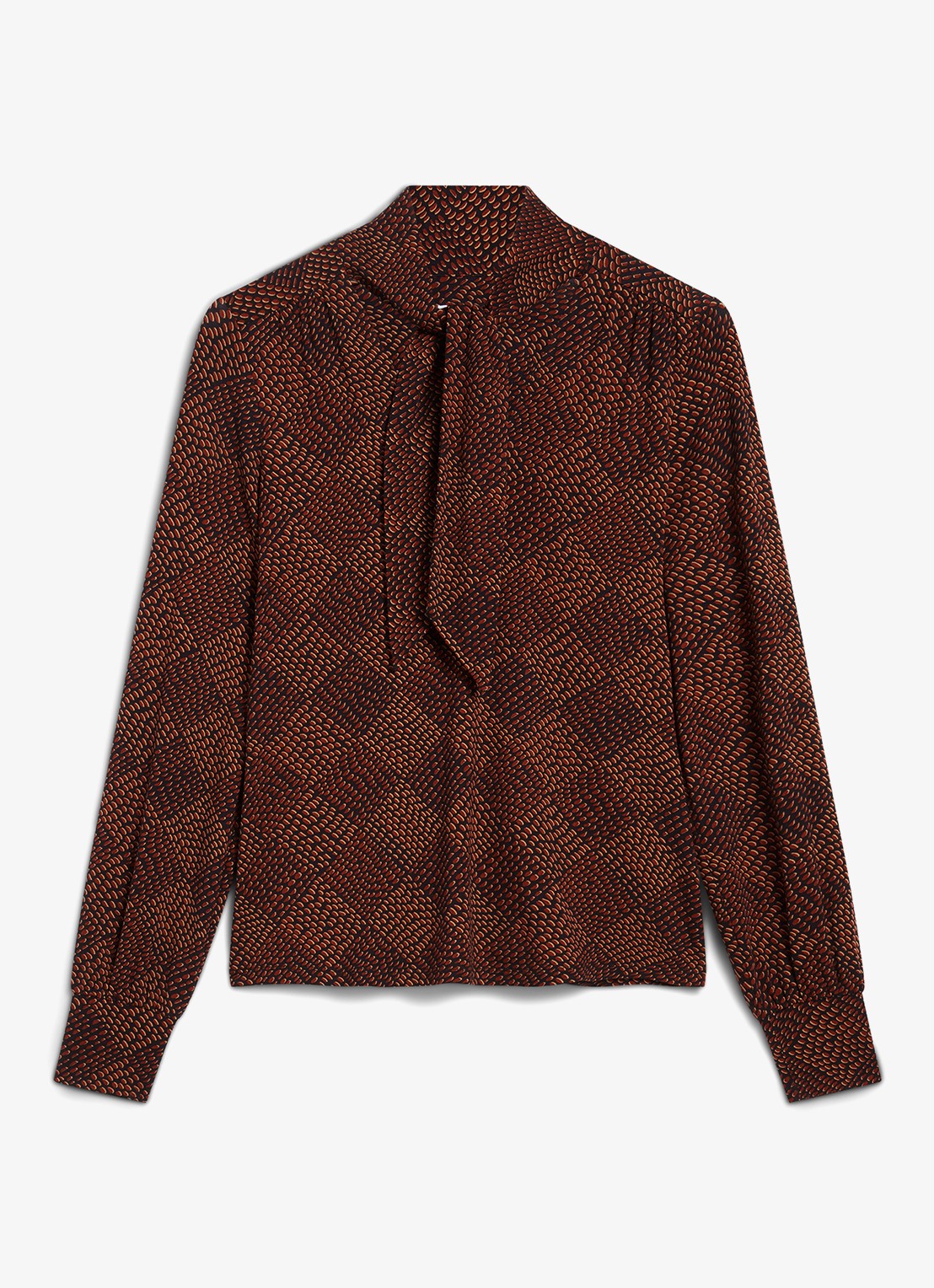 Hobbs Tarini top met print en sjaalkraag - voorkant 5 rood